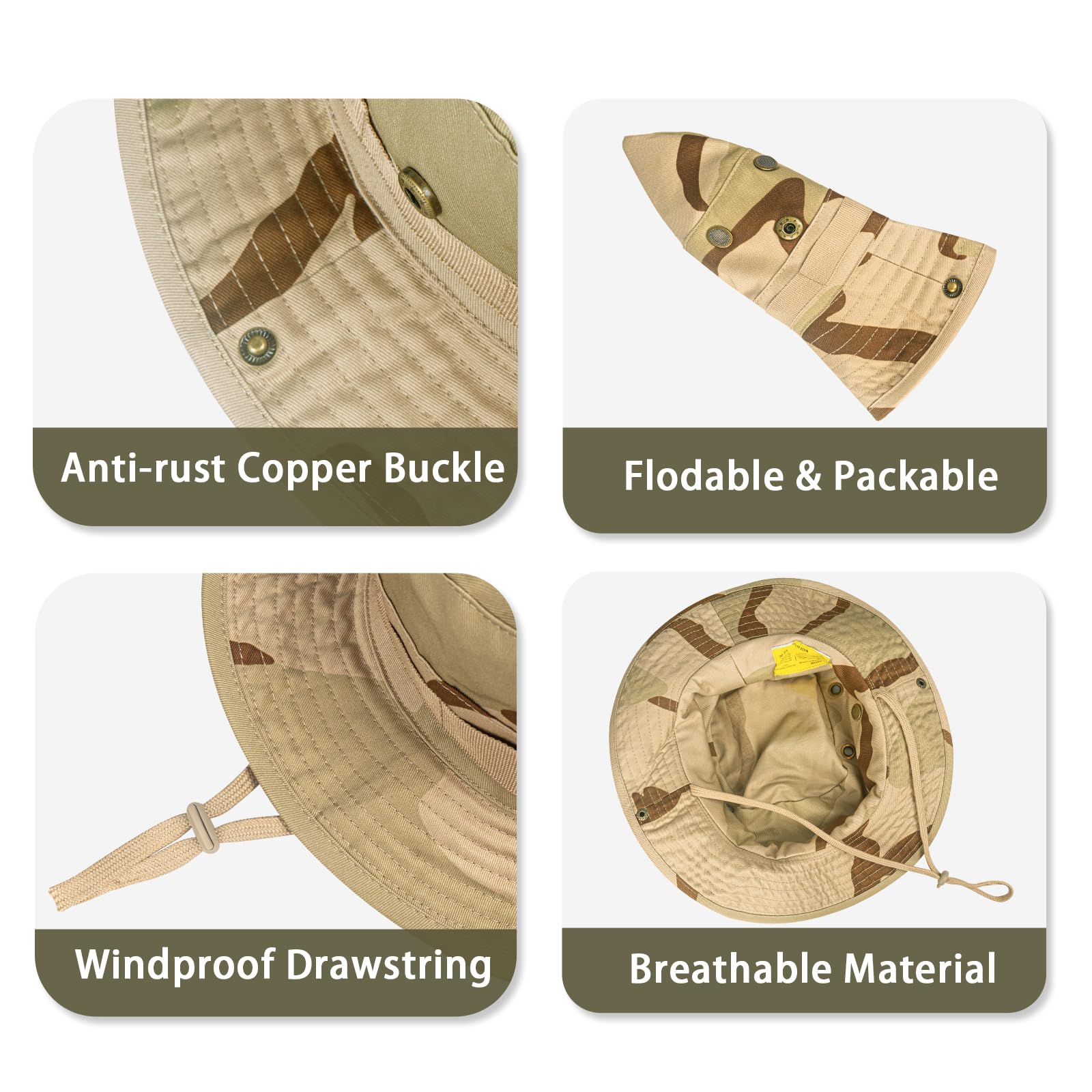 Sun Hats for Men Women Bucket Hat UPF 50+ UV Protection Boonie Hat for Safari Fishing Hiking Garden Beach