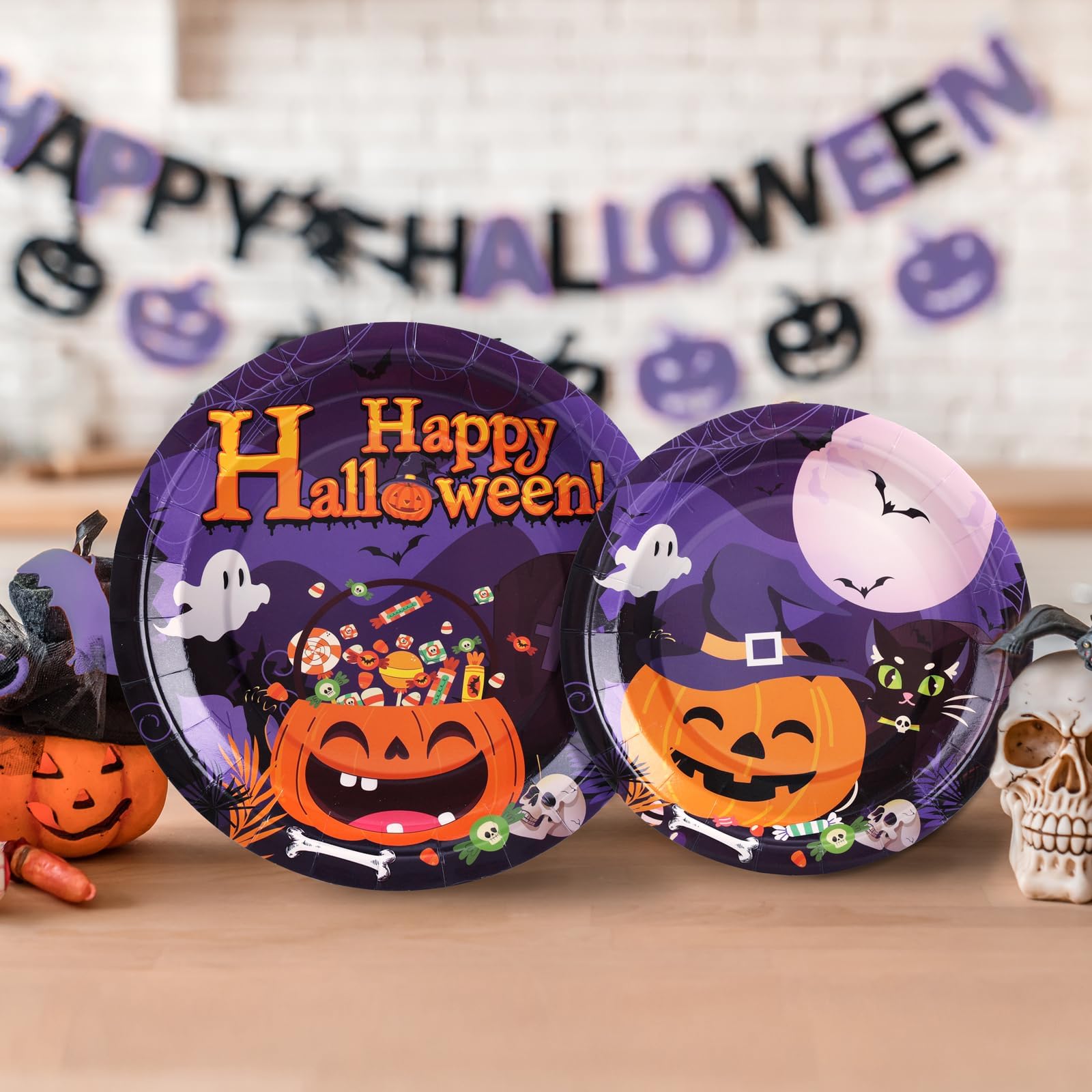 60 Pcs Thanksgiving Plates and Napkins, Happy Thanksgiving Party Supplies Tableware, Disposable Fall Paper Plates, Watercolor Pumpkin Maple plates for Autumn Harvest Festival Party, Serve 20