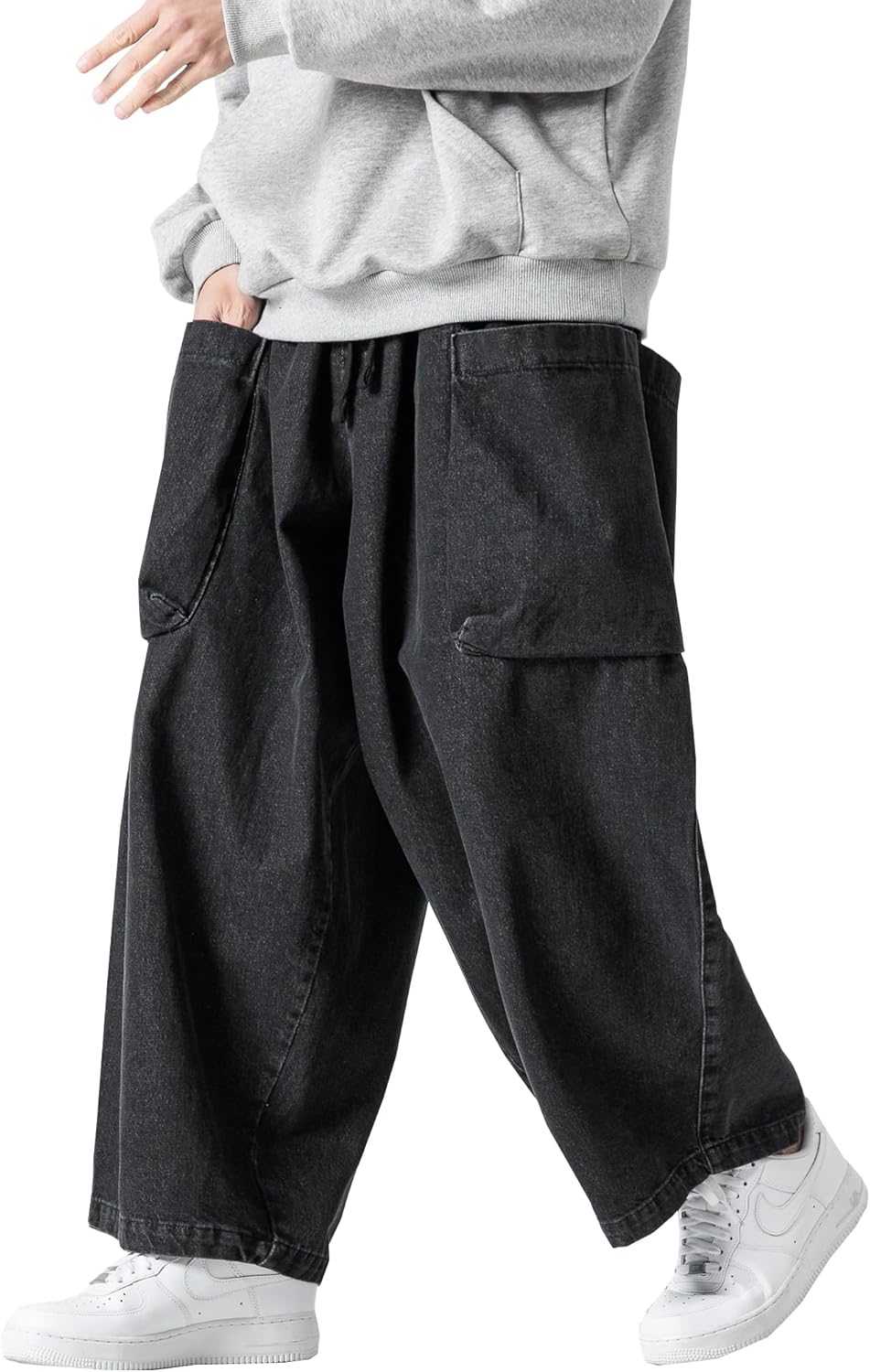 DOSLAVIDA Baggy Jeans for Men Wide Leg Hip Hop Jean Stylish Loose Fit Denim Pants Casual Streetwear Skateboard Pants