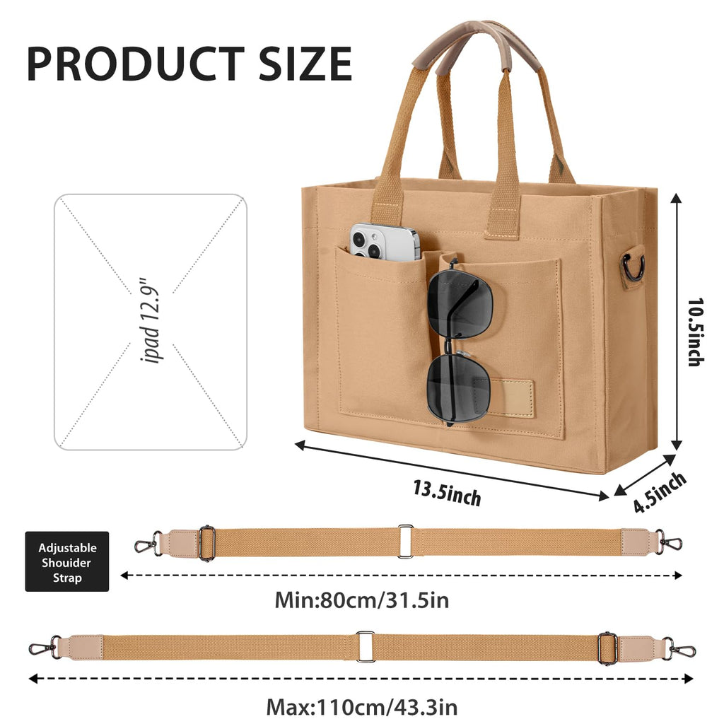Tote Bags for Women Canvas Tote Purse Crossbody with Pockets Top Handle Shoulder Satchel Bag for Women