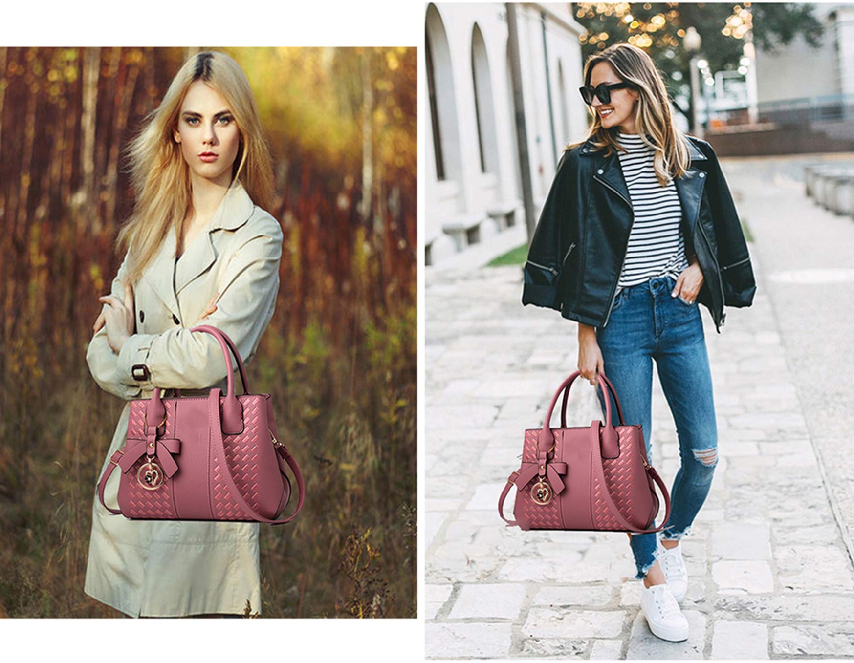 Purses and Handbags for Women Fashion Ladies PU Leather Top Handle Satchel Shoulder Tote Bags