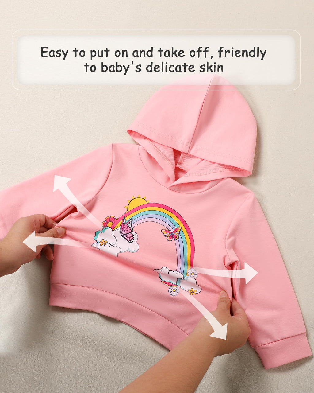 Coco&RARA Toddler Girls Clothes Baby Hoodie Sweatshirt Flower Sweatpants Outfits 2pcs Fall Winter Tracksuit Set 18M-6T