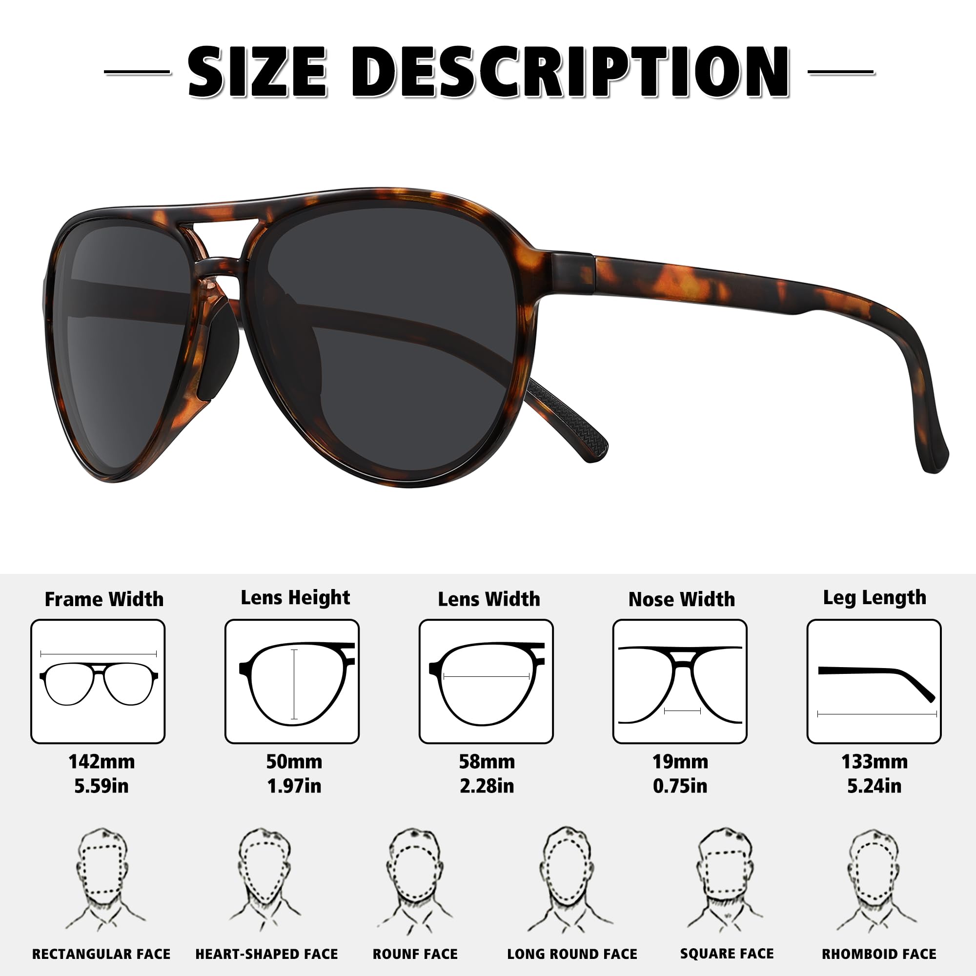 STORYCOAST Polarized Aviator Sunglasses for Men Women Classic Retro Aviators Sports Driving Running Sun Glasses