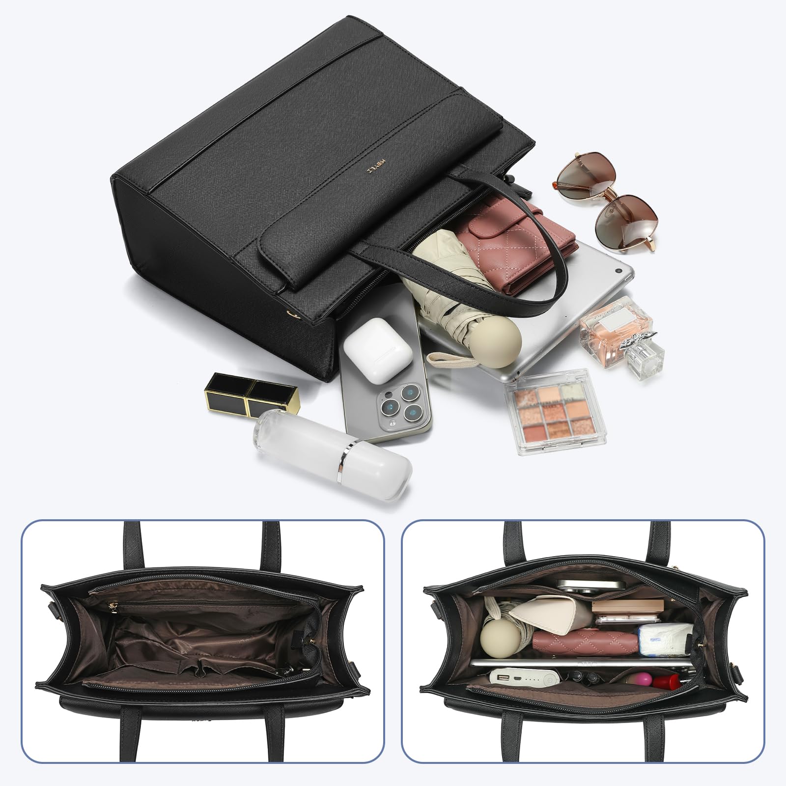 Keyli 2pcs Purses and Handbags for Women, Fashion Shoulder Tote Bags Top Handle Satchel and Vegan Leather Bags for ladies