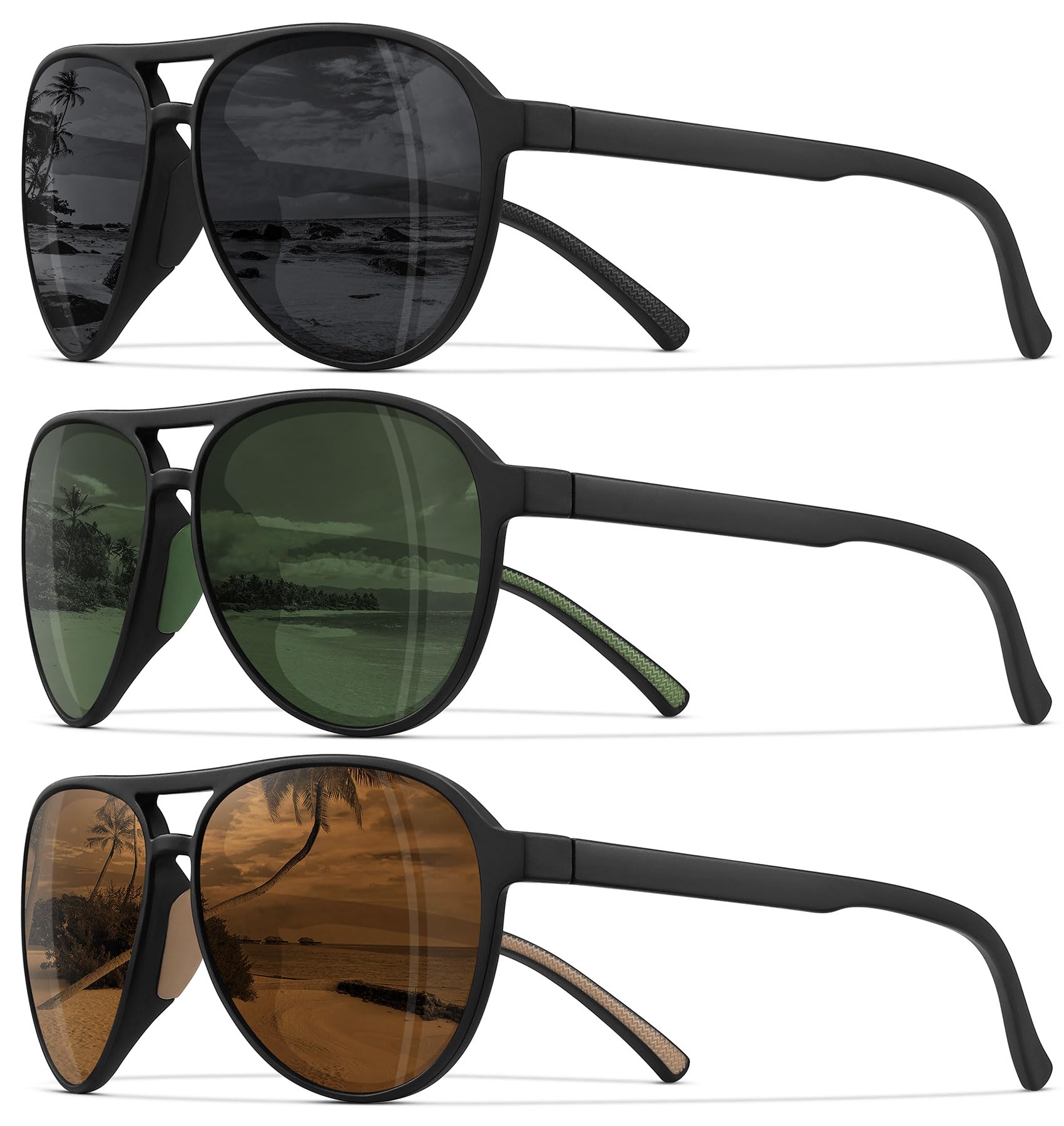 STORYCOAST Polarized Aviator Sunglasses for Men Women Classic Retro Aviators Sports Driving Running Sun Glasses