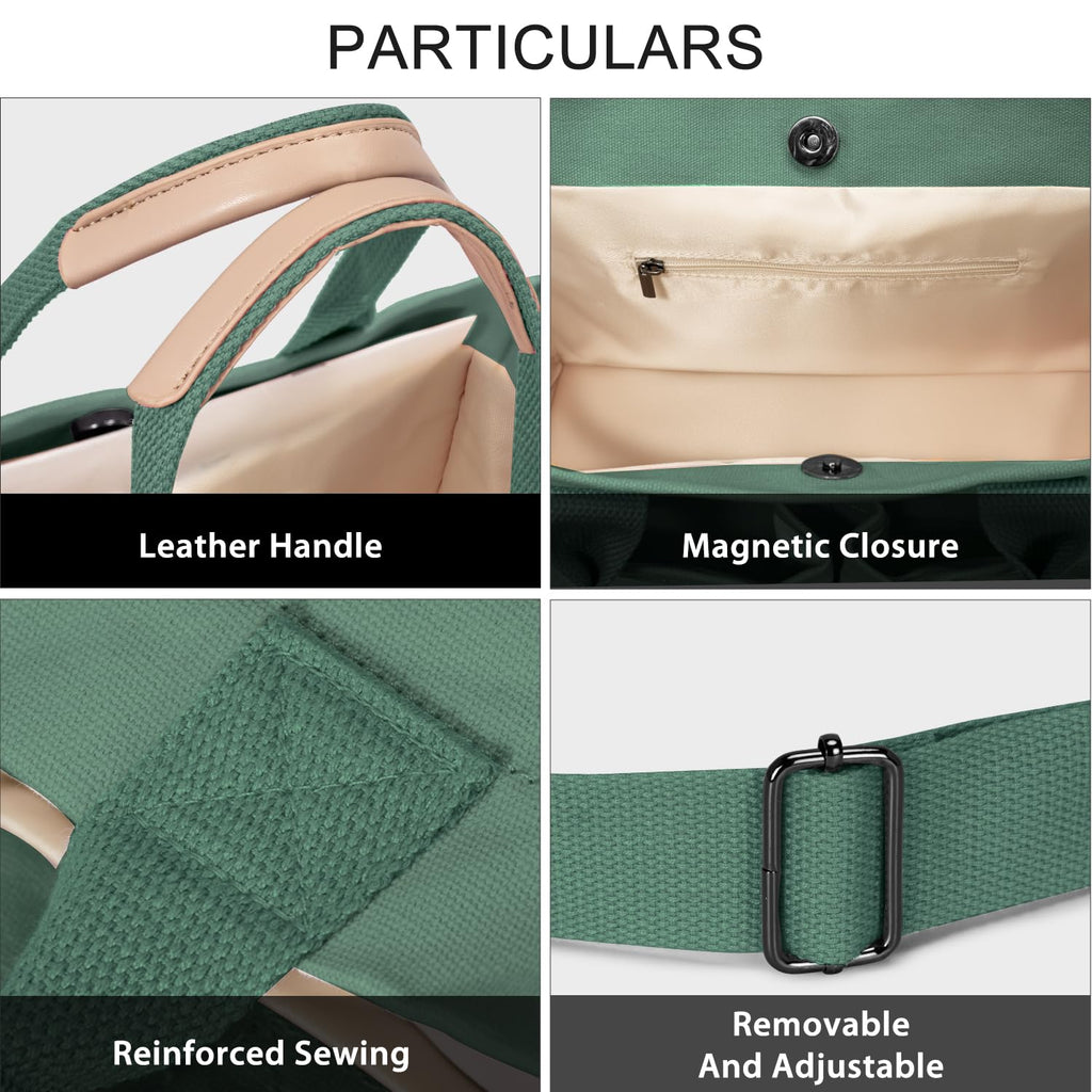 Tote Bags for Women Canvas Tote Purse Crossbody with Pockets Top Handle Shoulder Satchel Bag for Women