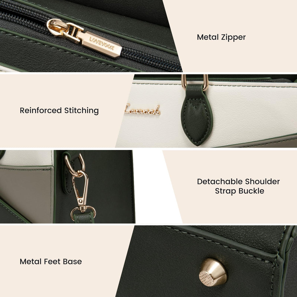 LOVEVOOK Purses for Women,Satchel Handbags Tote Bag, Black Pu Leather Shoulder Crossbody Top Handle Purse with Zipper