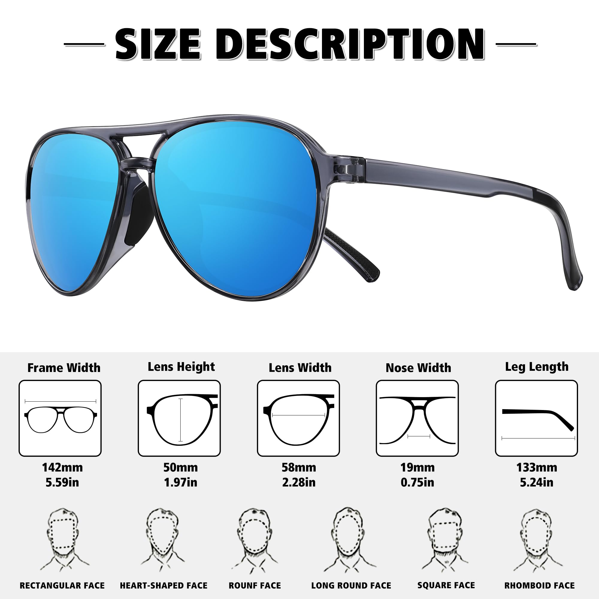 STORYCOAST Polarized Aviator Sunglasses for Men Women Classic Retro Aviators Sports Driving Running Sun Glasses