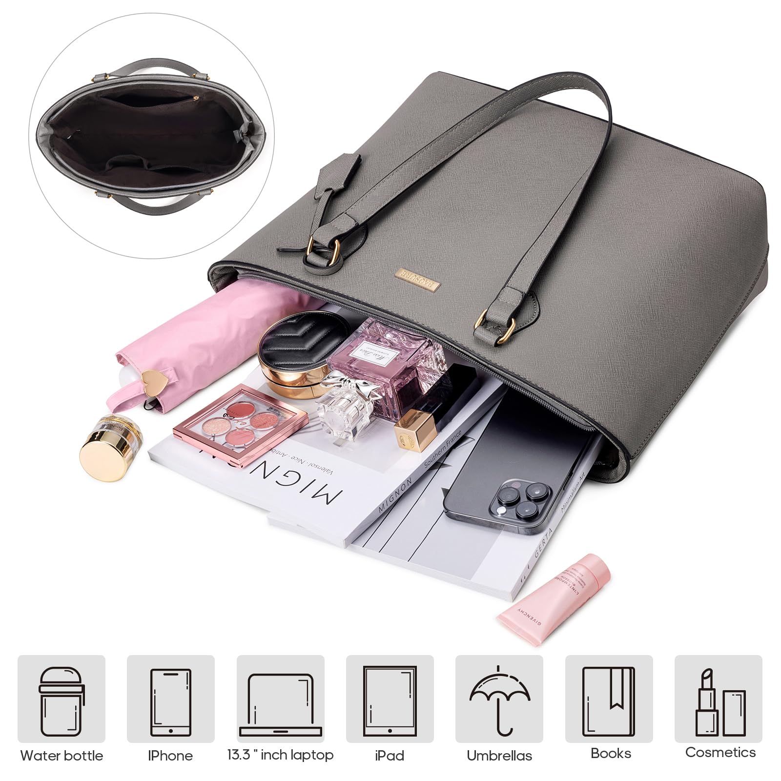 4PCS Women Fashion Handbags Purses Wallet Shoulder Bags Casual Tote Bag Crossbody Bags, Handbag Set Gift for Ladies Girls