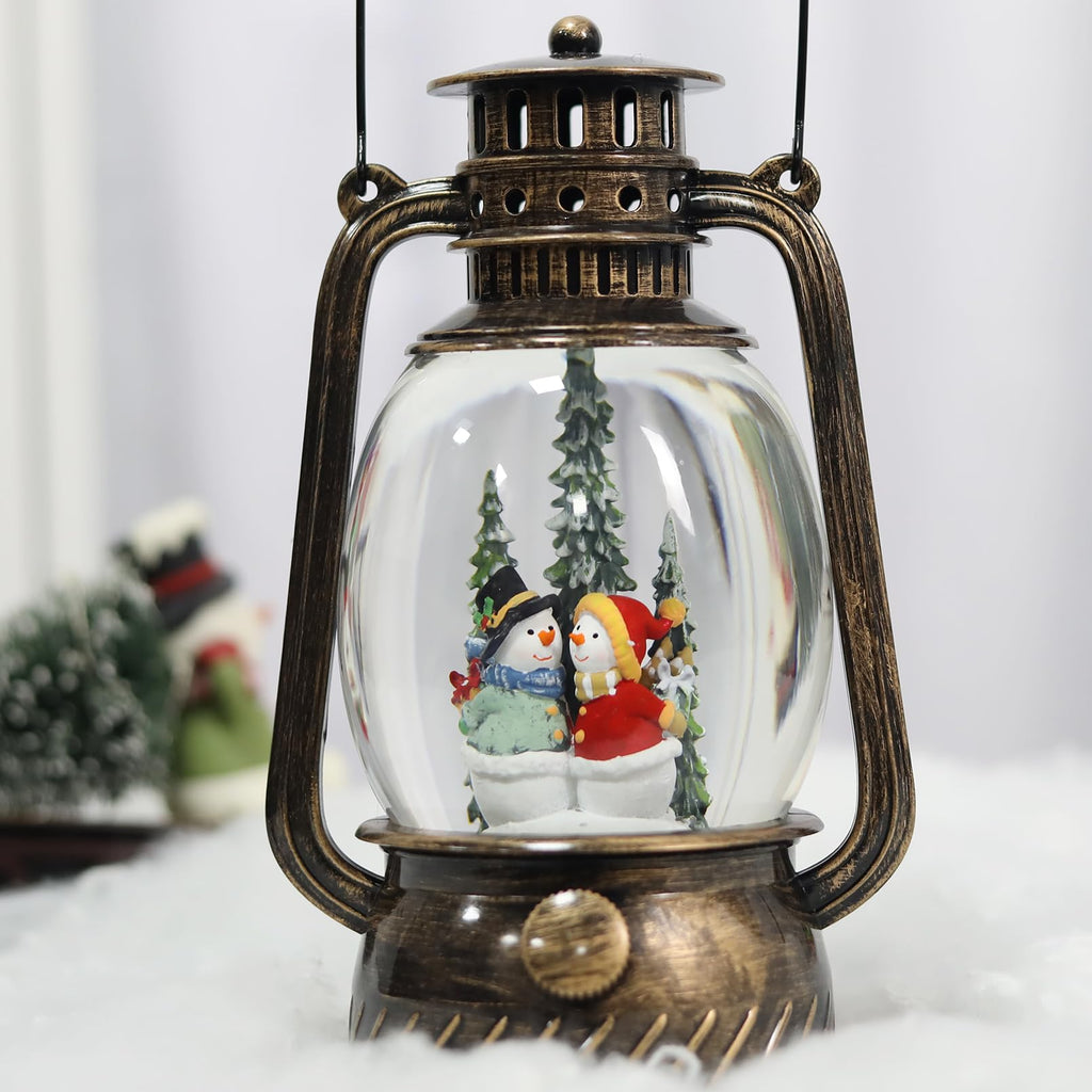 Fall Decor Snow Globe Thanksgiving Decoration Turkey Lantern Light-Up 6H Timer Halloween Pumpkin Glitter Autumn Scene Snow Globes Fall Decoration for Home