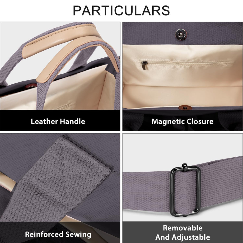 Tote Bags for Women Canvas Tote Purse Crossbody with Pockets Top Handle Shoulder Satchel Bag for Women