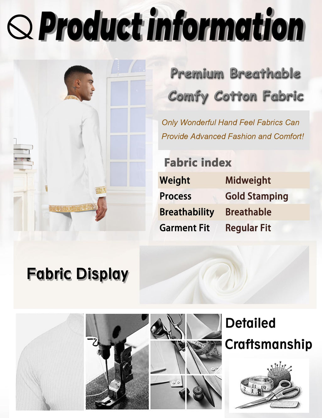 Mens African 2 Piece Set Nigerian Dashiki Metallic Traditional Suit Gold Stamp Printed Shirt and Pants Outfit