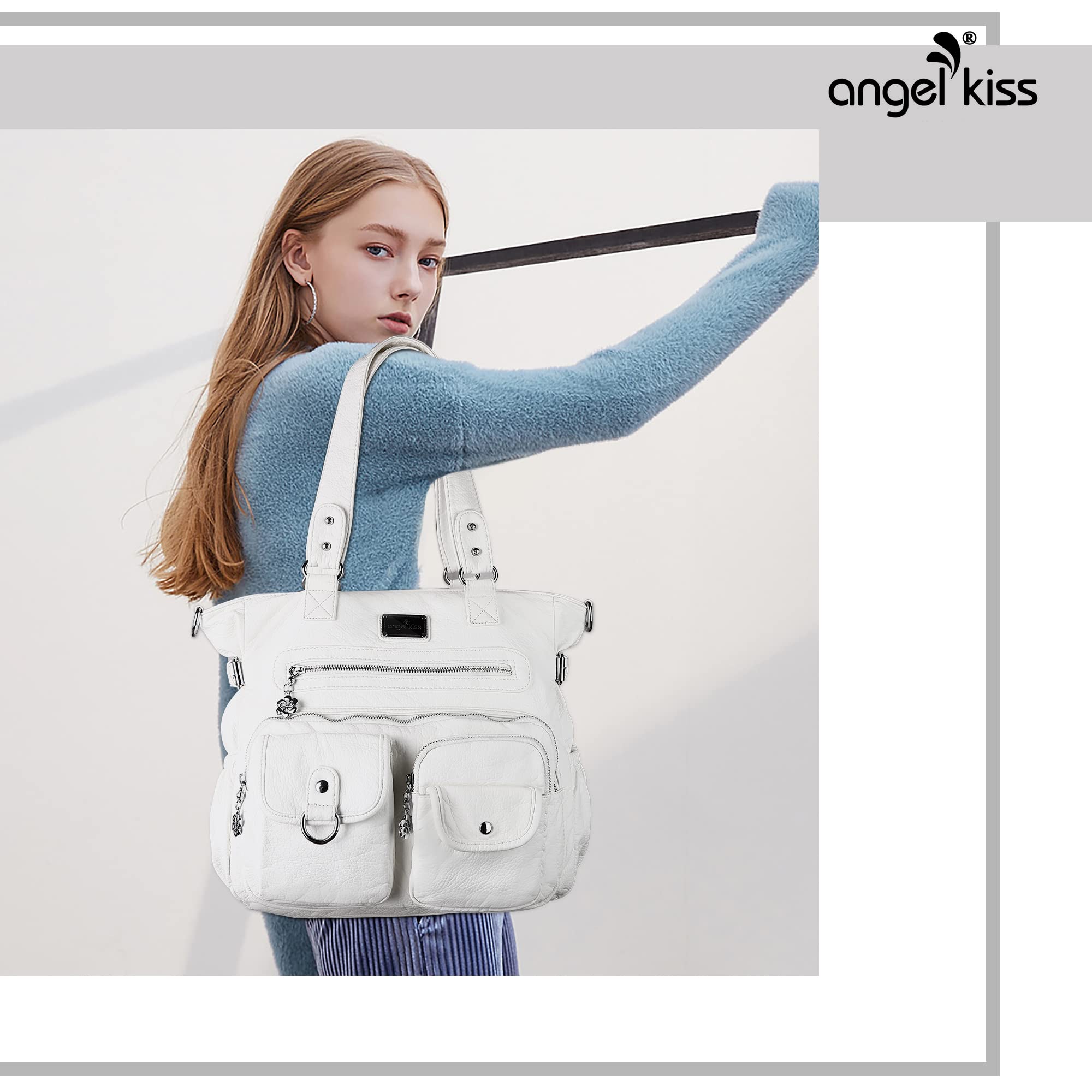 Angelkiss Purses and Handbag for Women Soft Leather Hobo Bags Satchel Shoulder Bags Ladies Tote Crossbody Bag