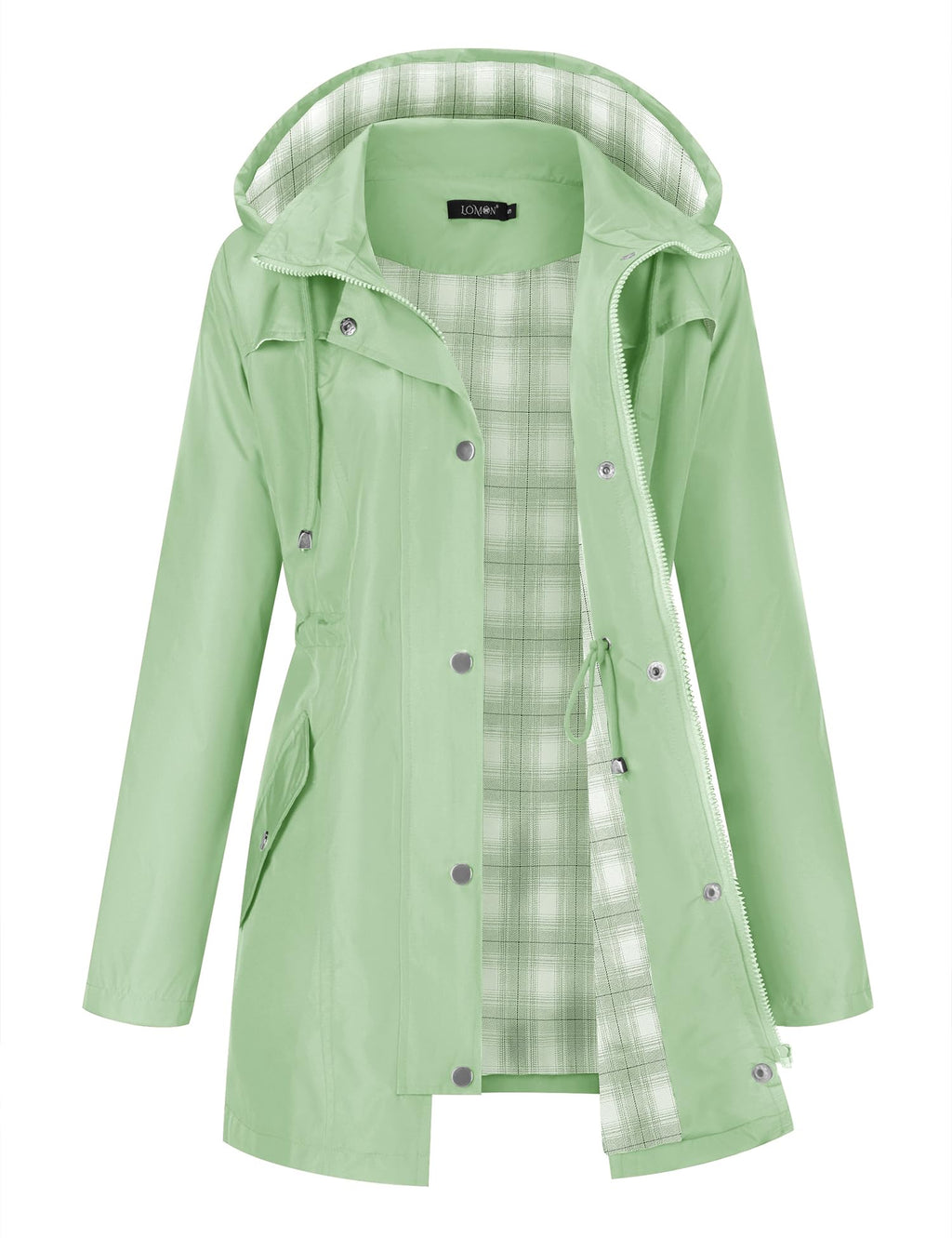 LOMON Women Waterproof Outdoor Hiking Raincoat Women Lined Rain Jacket Lightweight Hooded Jackets Trench Coats