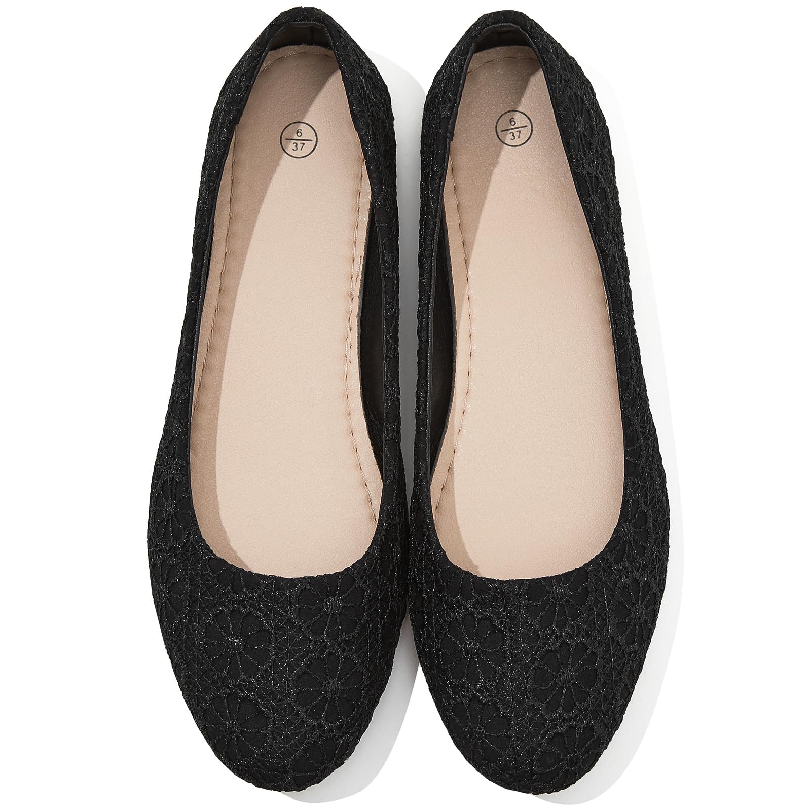 Dress Shoes for Women Round Toe Flats Shoes Lace Ballet Flats Dressy Comfortable Foldable Flats Low Heel