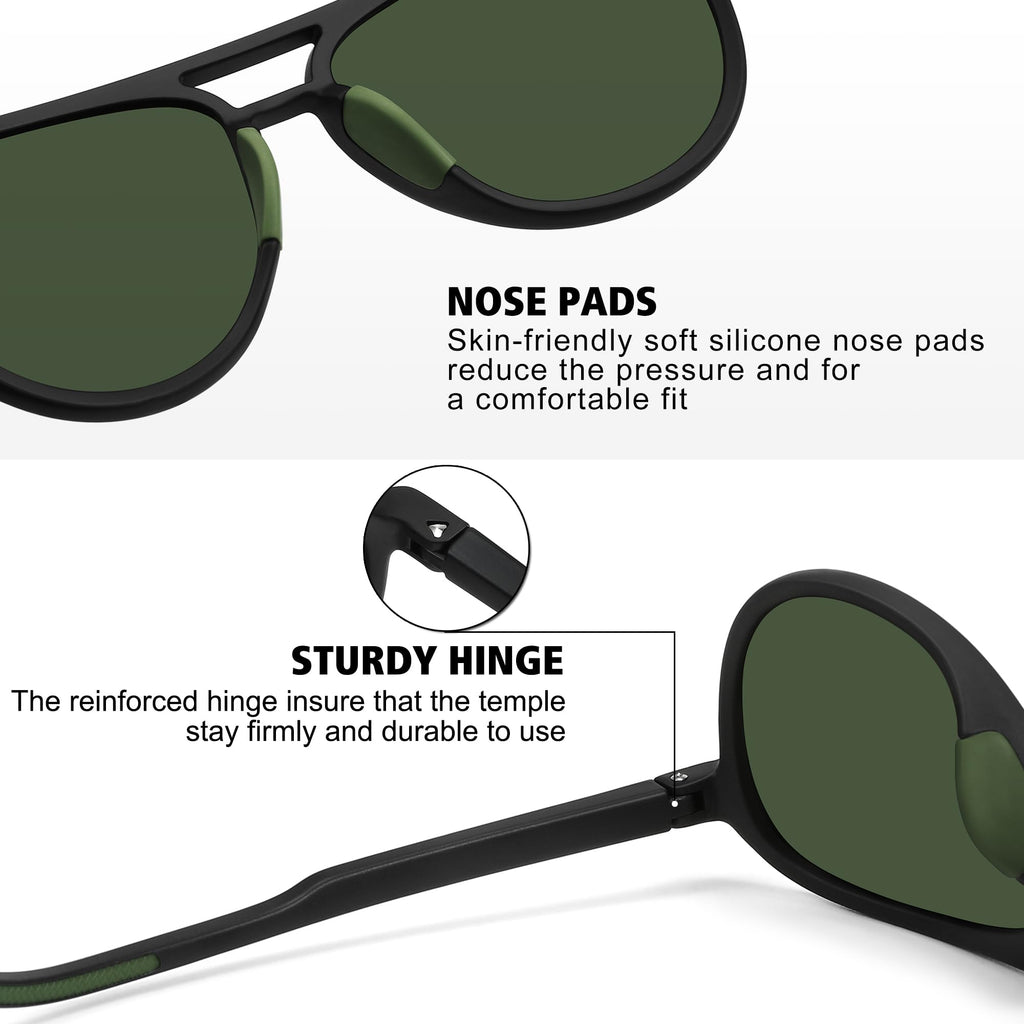 STORYCOAST Polarized Aviator Sunglasses for Men Women Classic Retro Aviators Sports Driving Running Sun Glasses