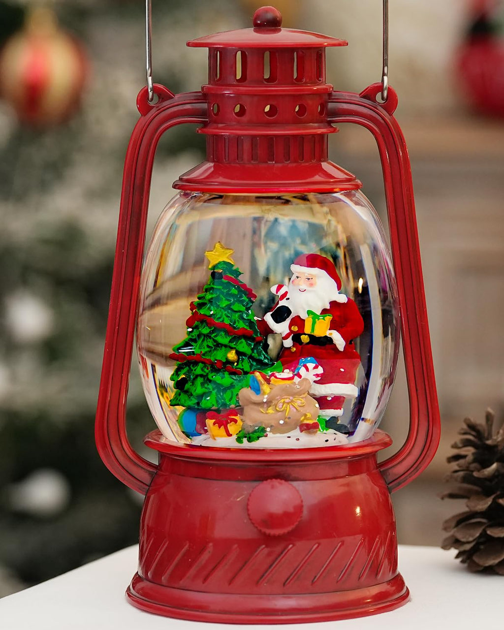 Fall Decor Snow Globe Thanksgiving Decoration Turkey Lantern Light-Up 6H Timer Halloween Pumpkin Glitter Autumn Scene Snow Globes Fall Decoration for Home