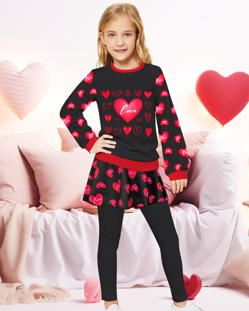 Toddler Kid Girl Clothing Set Outfit Long Sleeve Top, Unicorn Print Pantskirts Fall Winter Outfit Set