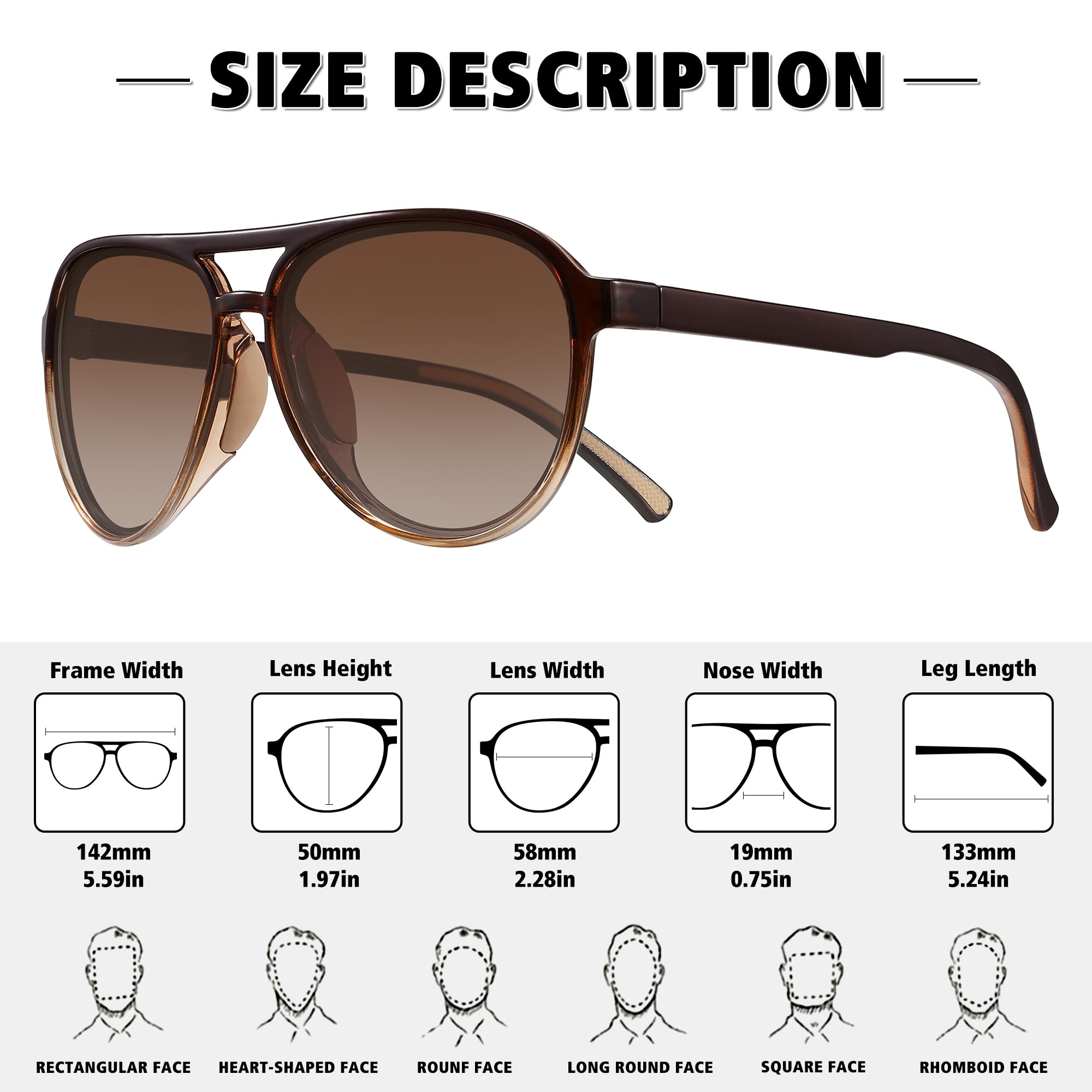 STORYCOAST Polarized Aviator Sunglasses for Men Women Classic Retro Aviators Sports Driving Running Sun Glasses