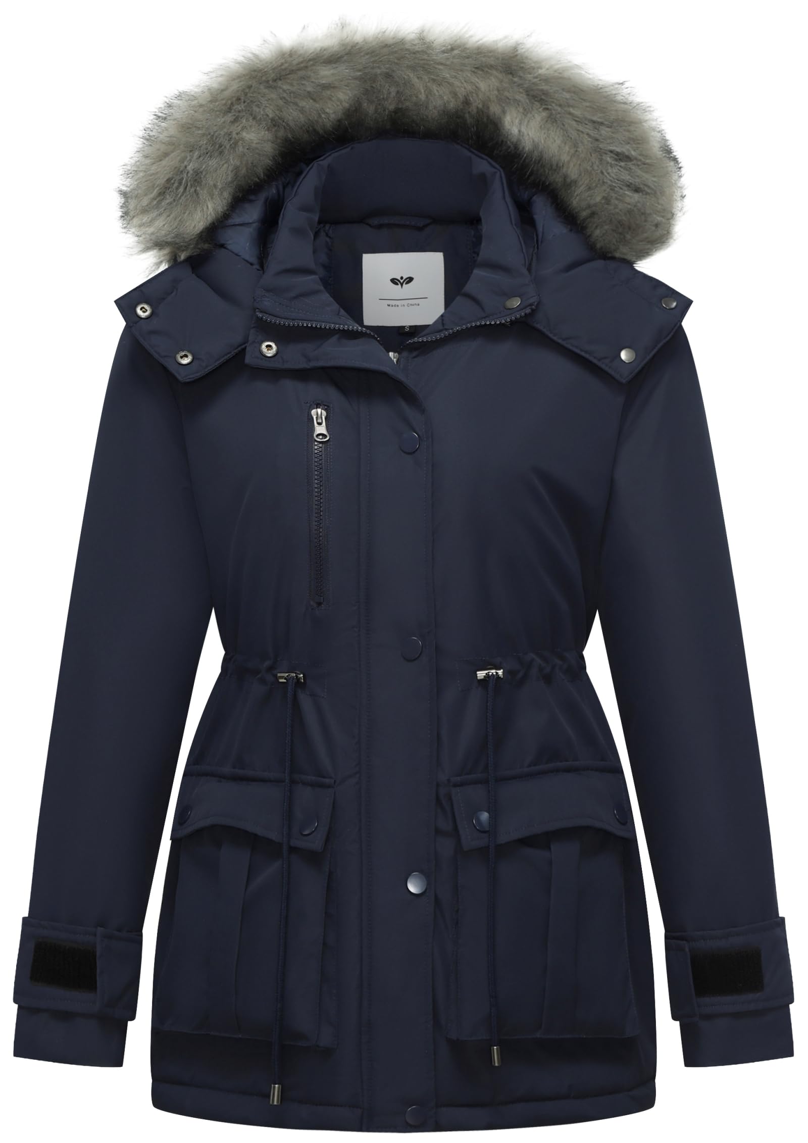 GGleaf Women's Quilted Winter Coat Warm Puffer Jacket Thicken Parka with Removable Hood