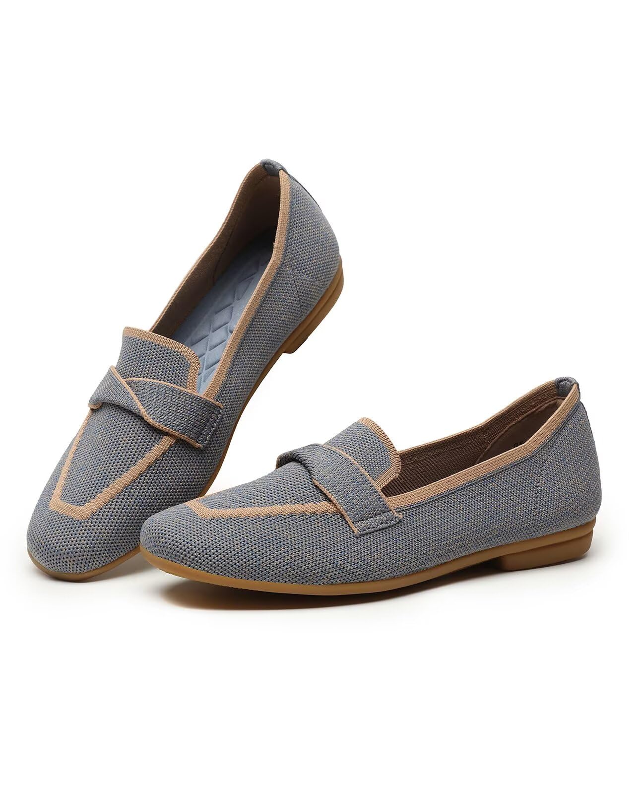 Women's Slip-on Loafer Soft Flats Comfort Knit Walking Office Work Penny Driving Dress Shoes