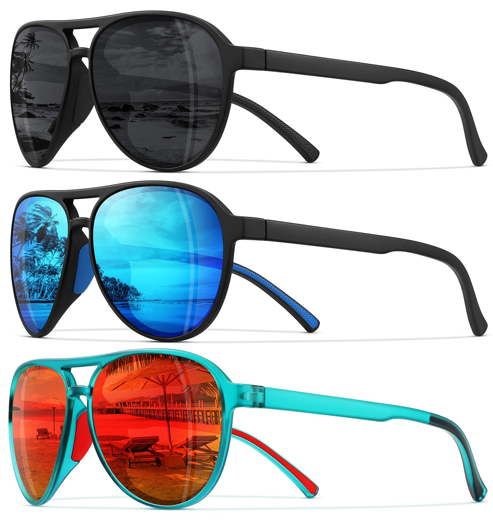 STORYCOAST Polarized Aviator Sunglasses for Men Women Classic Retro Aviators Sports Driving Running Sun Glasses