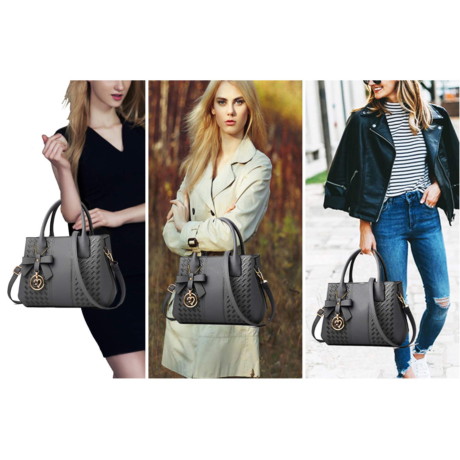 Purses and Handbags for Women Fashion Ladies PU Leather Top Handle Satchel Shoulder Tote Bags