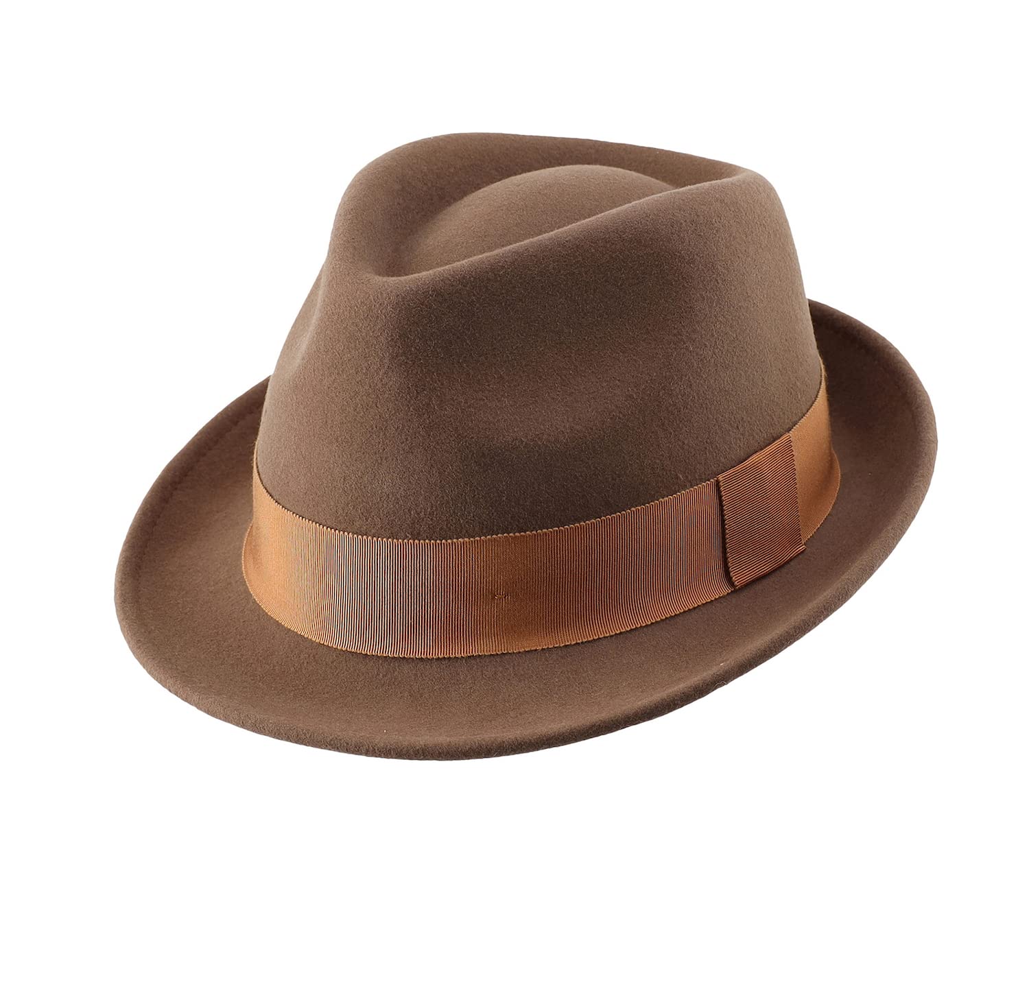 Home Prefer Men's Wool Felt Winter Hat Short Brim Fedora Hat