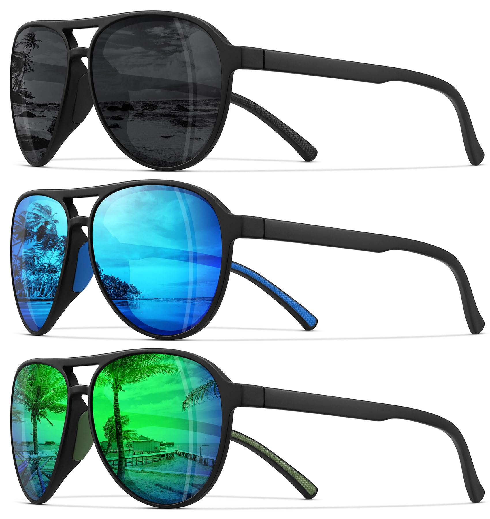 STORYCOAST Polarized Aviator Sunglasses for Men Women Classic Retro Aviators Sports Driving Running Sun Glasses