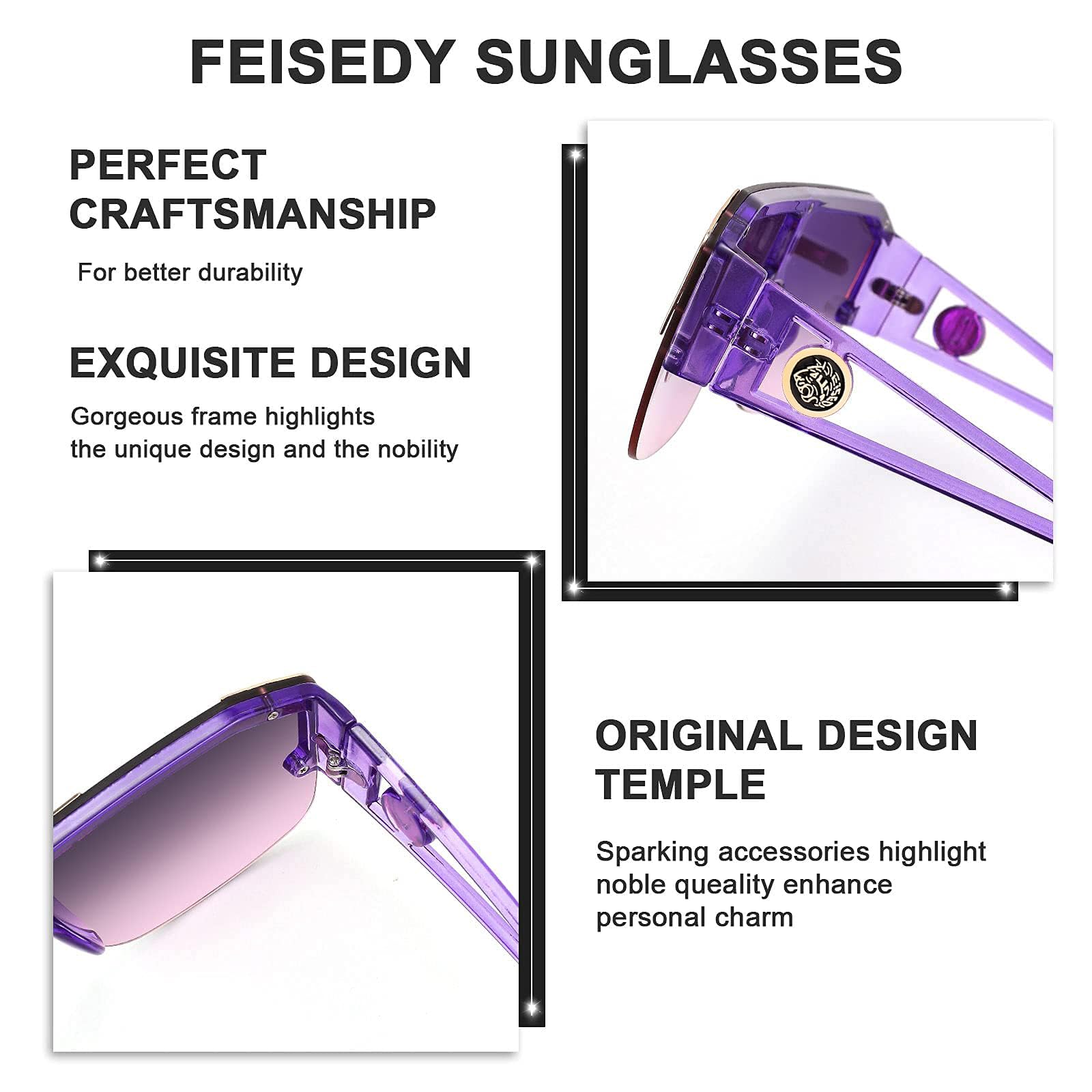 FEISEDY Square Oversized Sunglasses for Men Women, Flat Top Shield One Piece Lens Sun Glasses Shades B2765