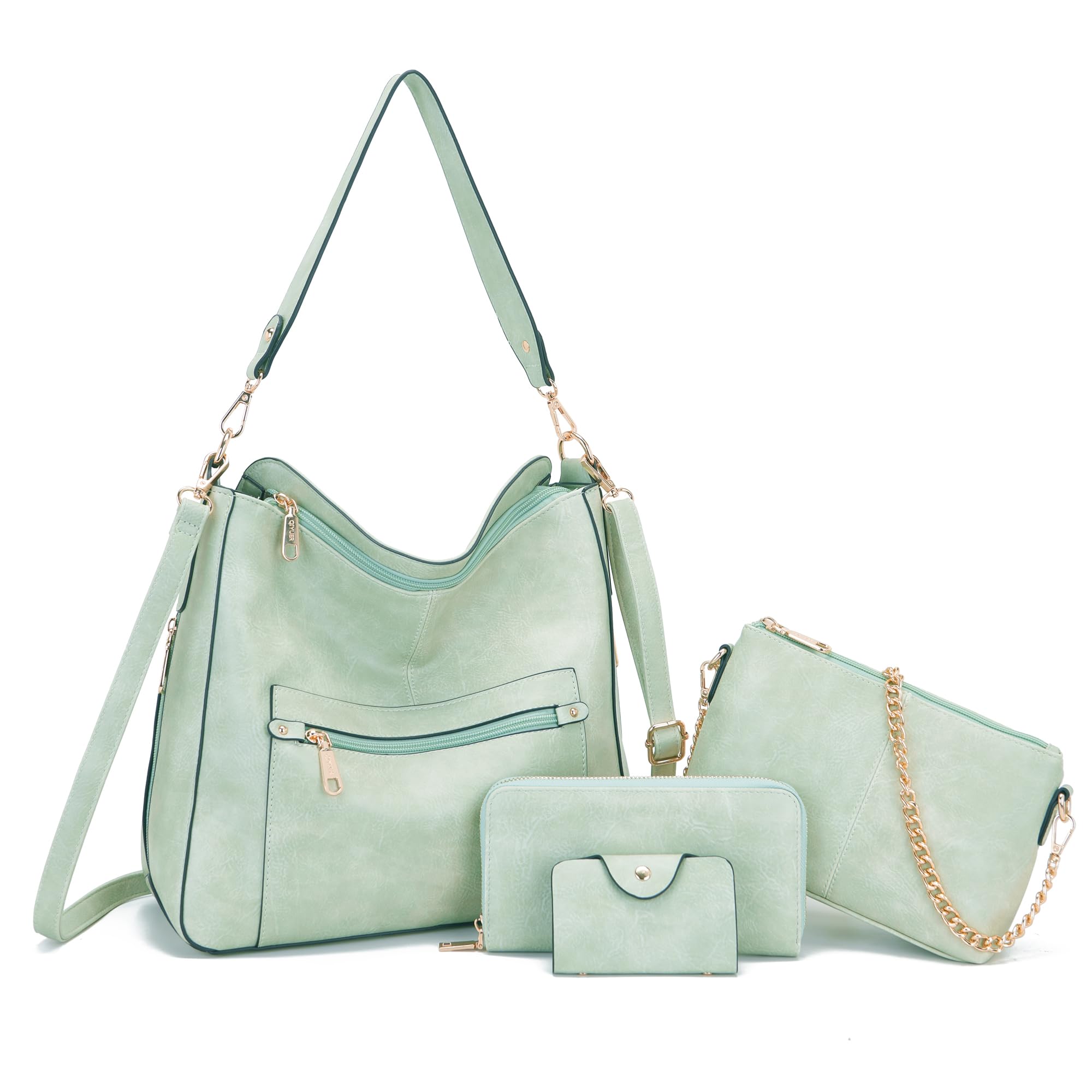 Large Crossbody Purses Set For Women Shoulder Tote Handbags Ladies Hobo Bags With Matching Wallet 4PCS