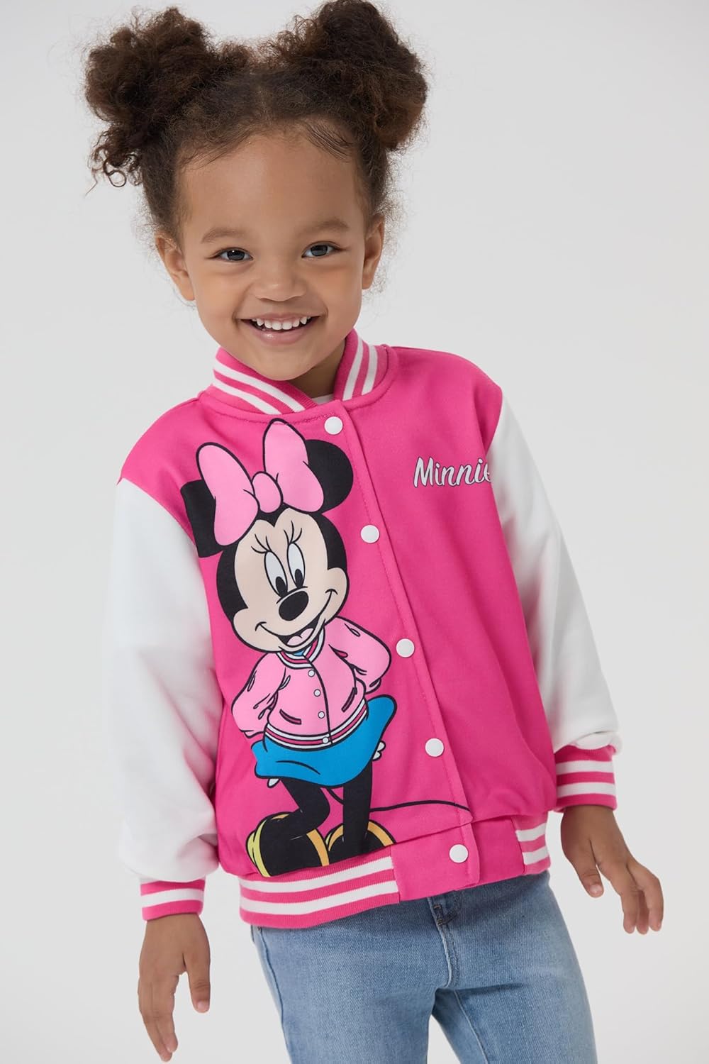 Disney Minnie Mickey Stitch Princess Frozen Elsa Marvel Jacket Lightweight Coat Button up Color Block Sweatshirt 2-14 Years