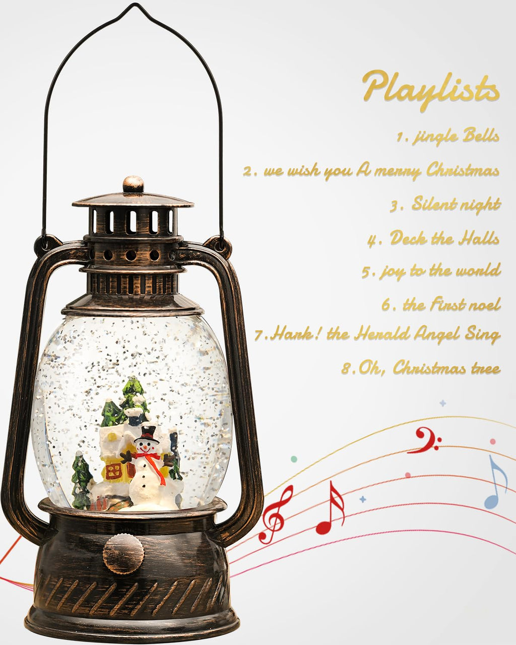 Fall Decor Snow Globe Thanksgiving Decoration Turkey Lantern Light-Up 6H Timer Halloween Pumpkin Glitter Autumn Scene Snow Globes Fall Decoration for Home