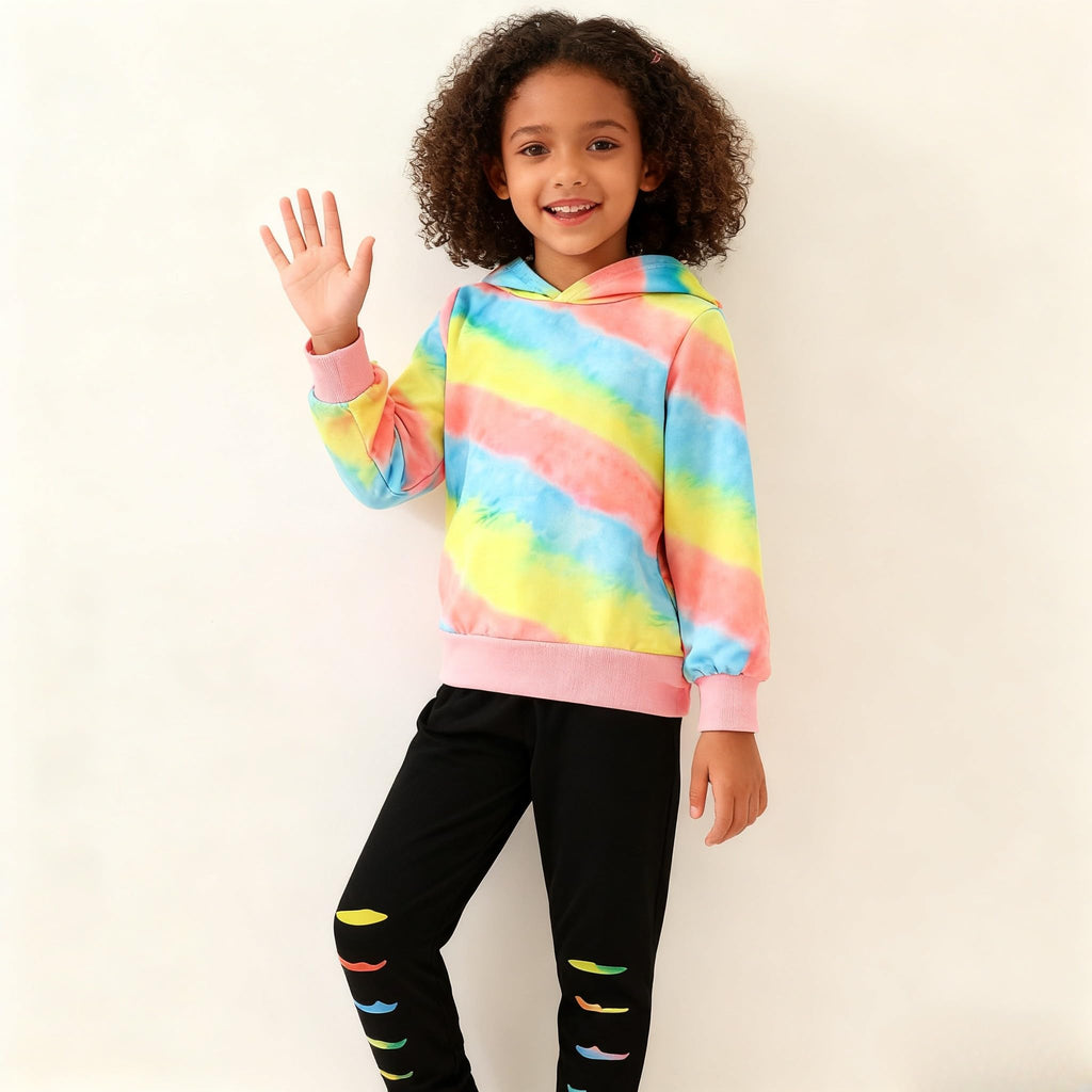 Kid Girls Clothes - Girls Outfits Tie Dye Tops and Leggings Pants 2 Piece Spring Clothes Set