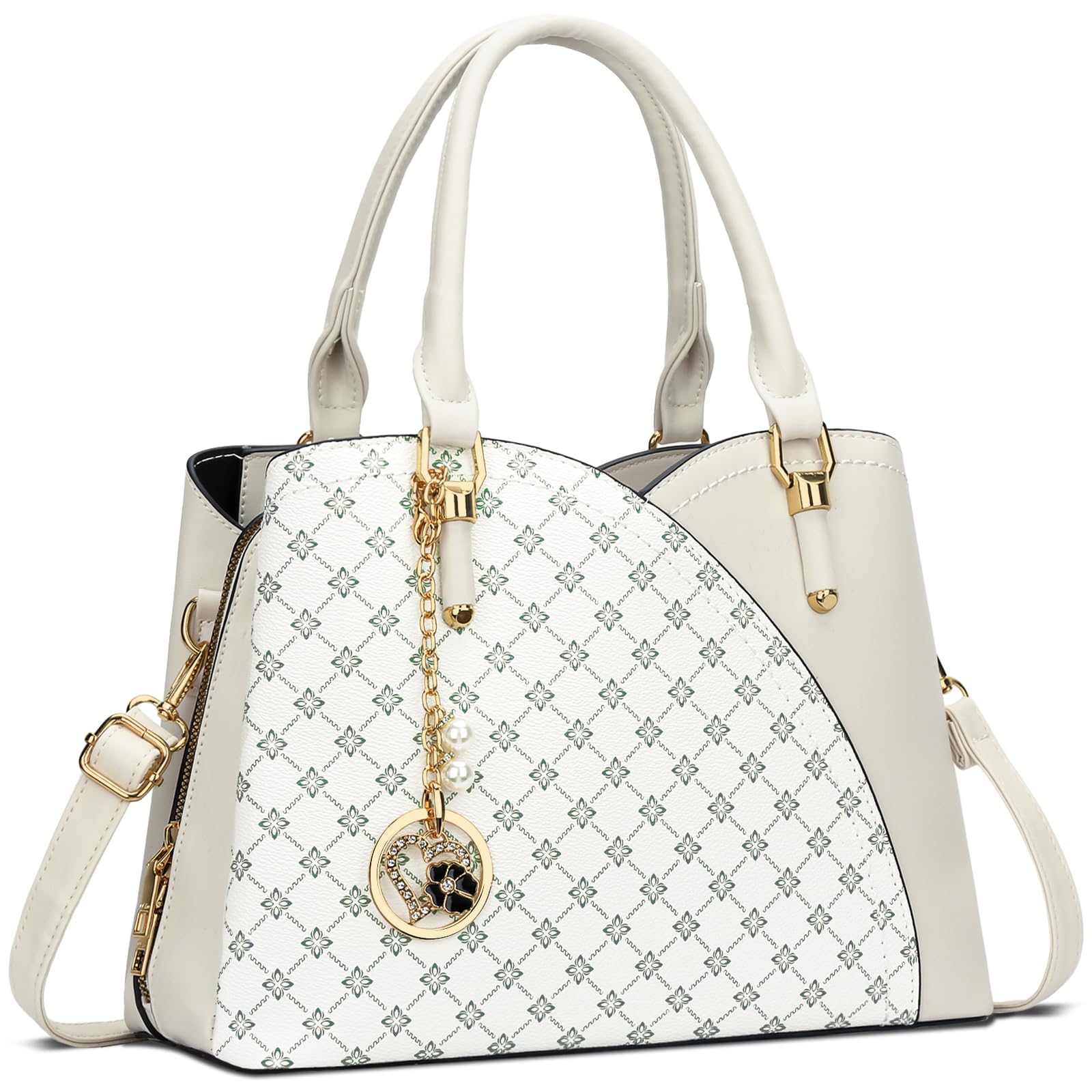 KKXIU Triple Compartments Purses and Handbags for Women Fashion Ladies Satchel Shoulder Top Handle Bag