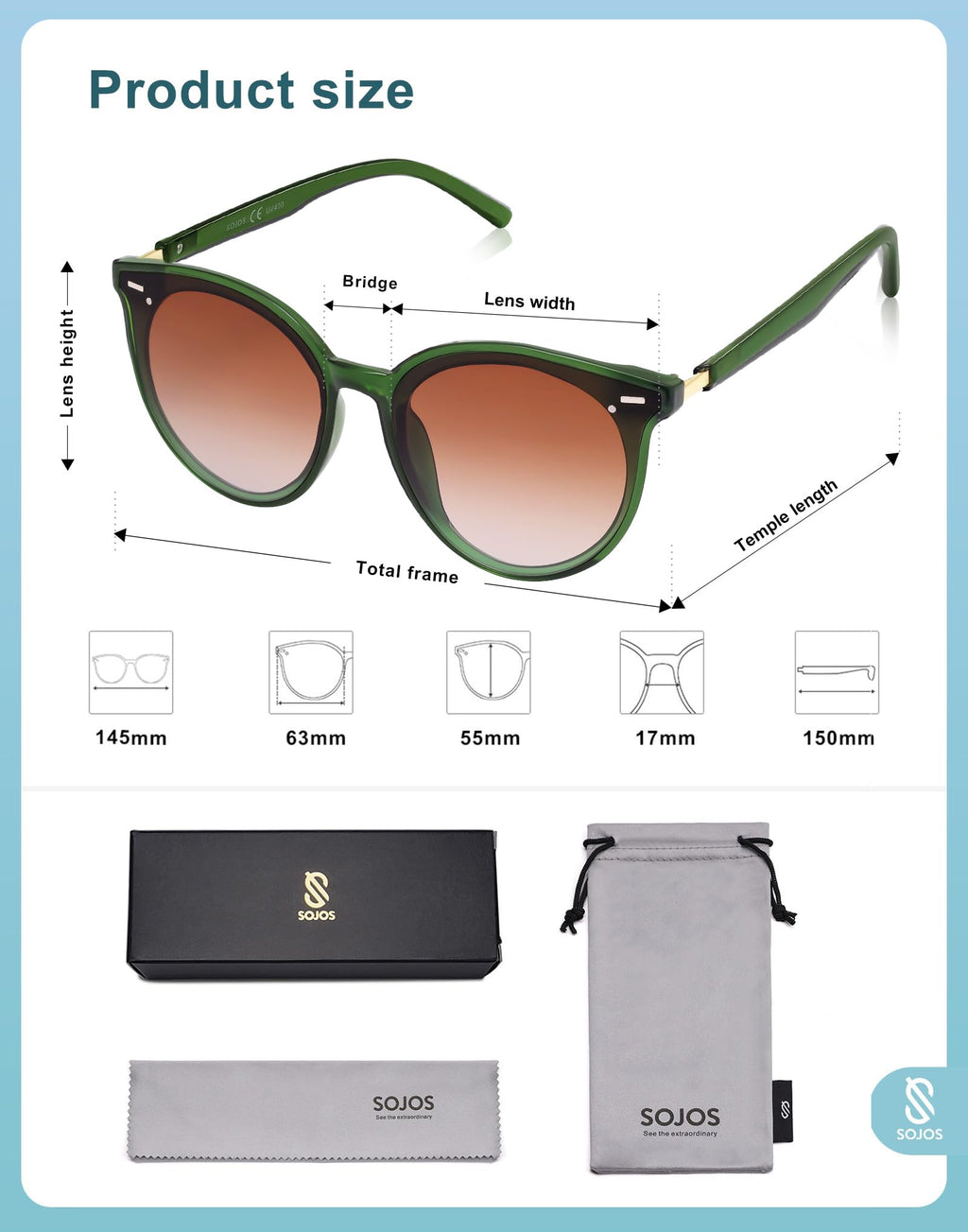 SOJOS Sunglasses Womens Trendy 2025 Classic Round Retro Vintage Shades Large Frame Sunnies SJ2067