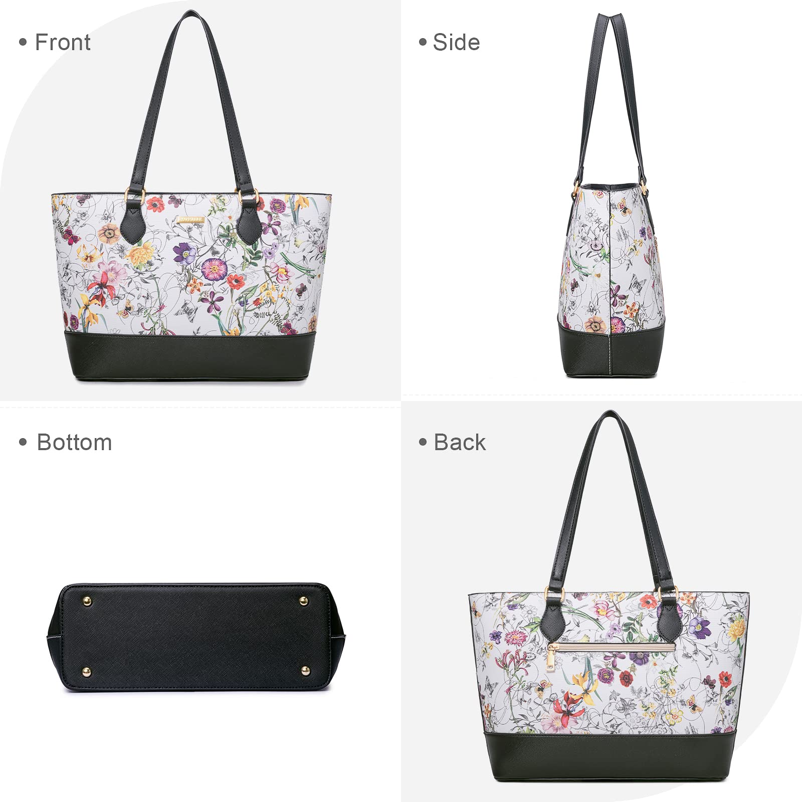 4PCS Women Fashion Handbags Purses Wallet Shoulder Bags Casual Tote Bag Crossbody Bags, Handbag Set Gift for Ladies Girls