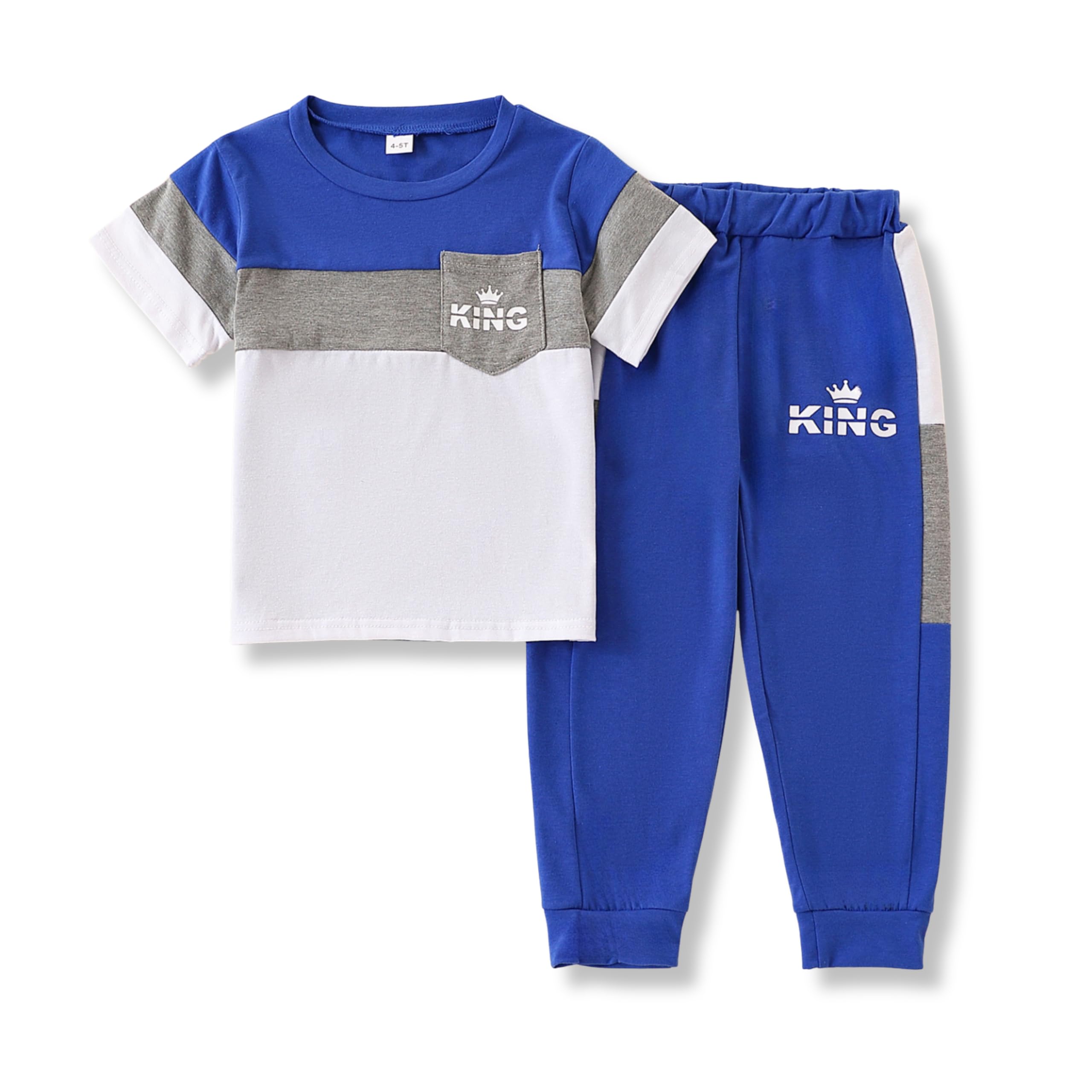 Boys Clothes Size 4-10 Years Short Sleeve T-Shirt & Pants 2-Piece Set Casual Boys Summer Fall Outfits Set