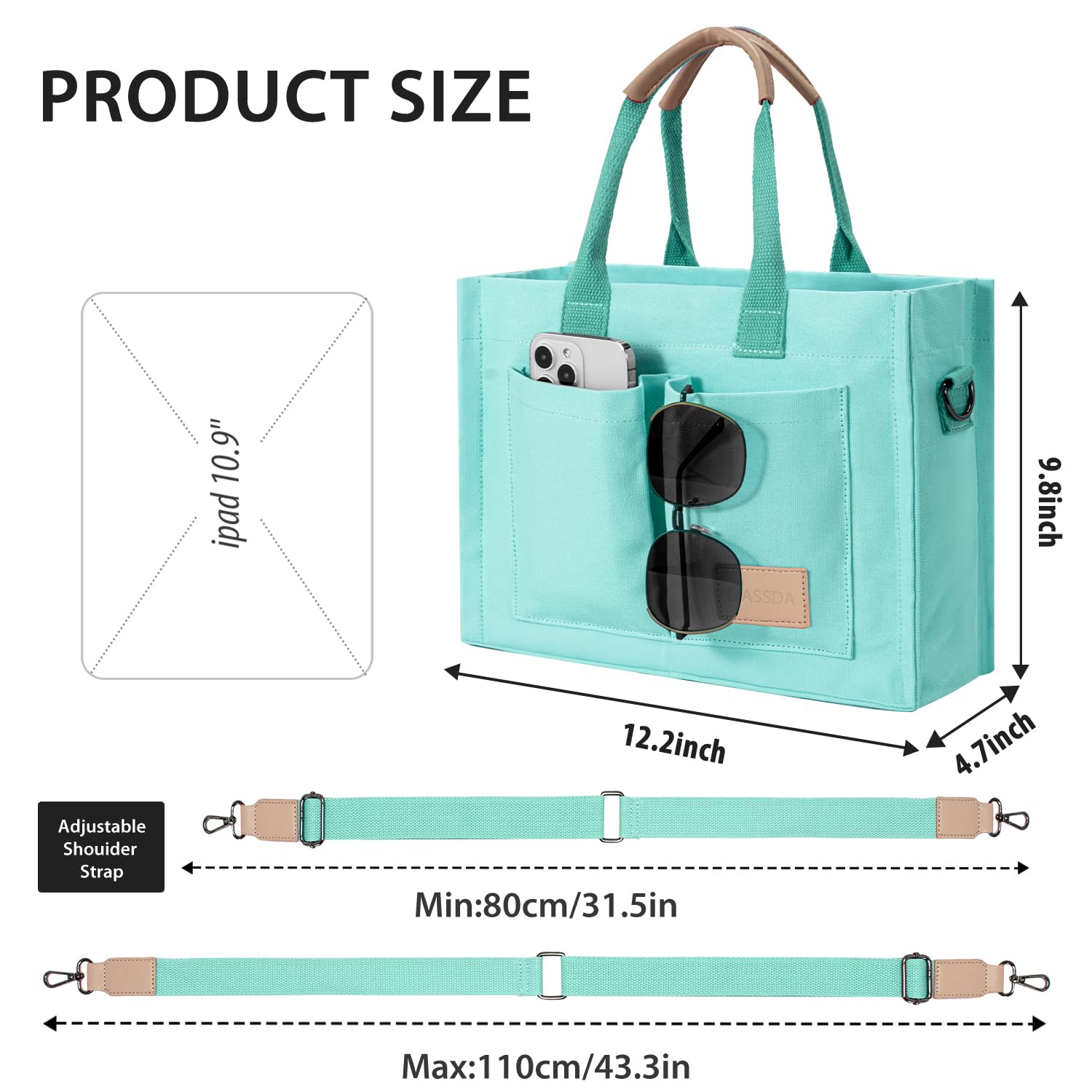 Tote Bags for Women Canvas Tote Purse Crossbody with Pockets Top Handle Shoulder Satchel Bag for Women