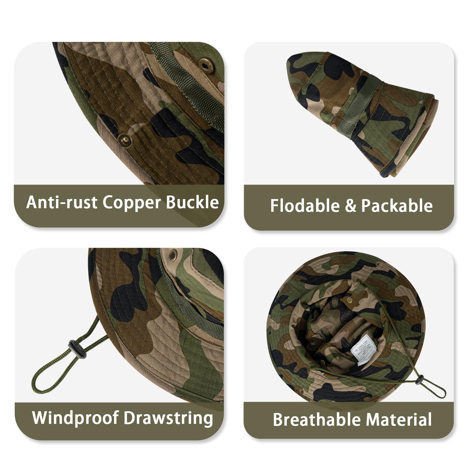 Sun Hats for Men Women Bucket Hat UPF 50+ UV Protection Boonie Hat for Safari Fishing Hiking Garden Beach