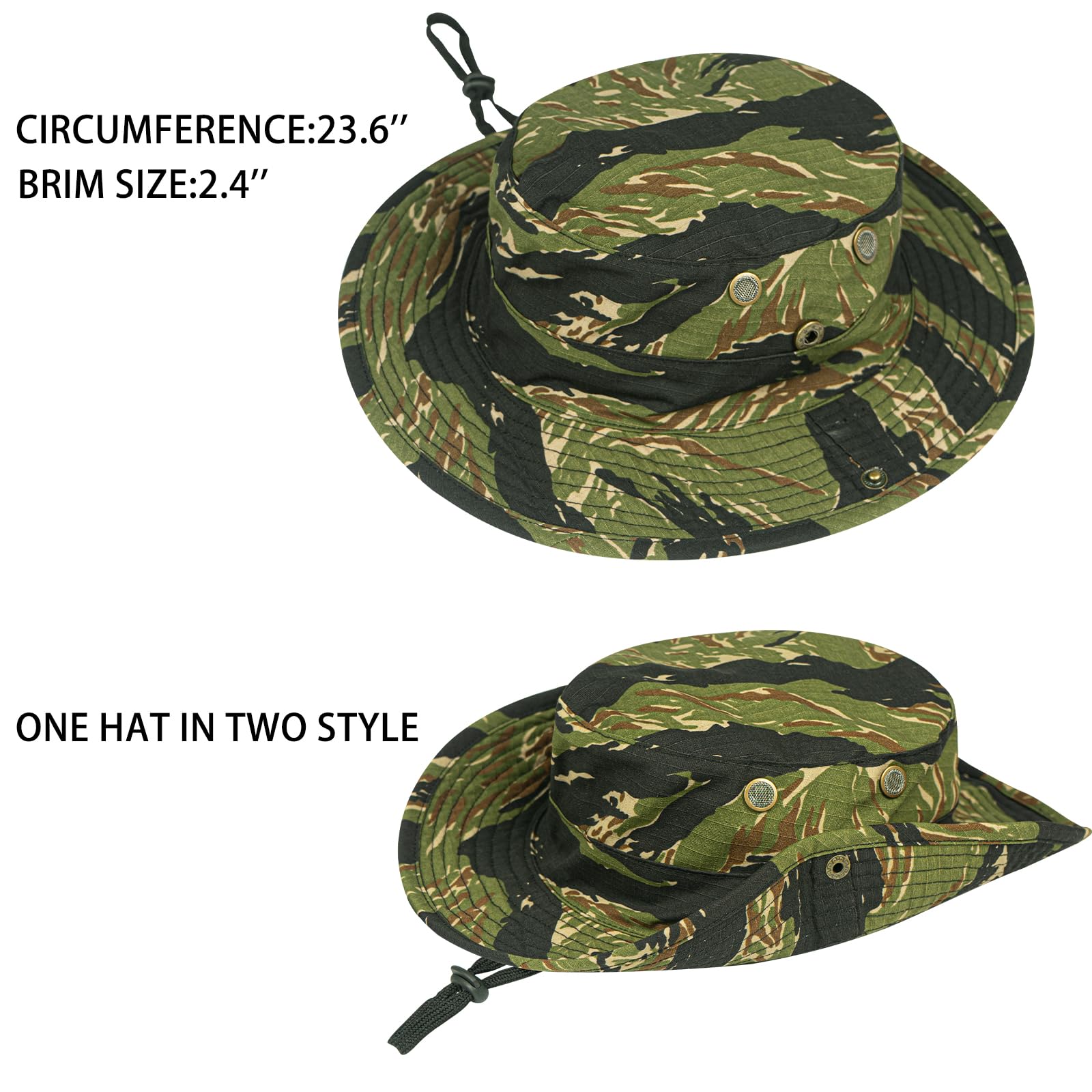 Sun Hats for Men Women Boonie Hat Foldable Fishing Hat UPF 50+ Bucket Hat for Fishing Hiking Garden Safari Beach