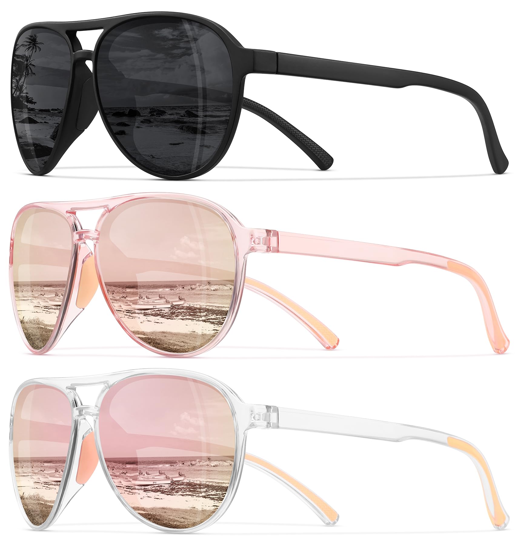 STORYCOAST Polarized Aviator Sunglasses for Men Women Classic Retro Aviators Sports Driving Running Sun Glasses