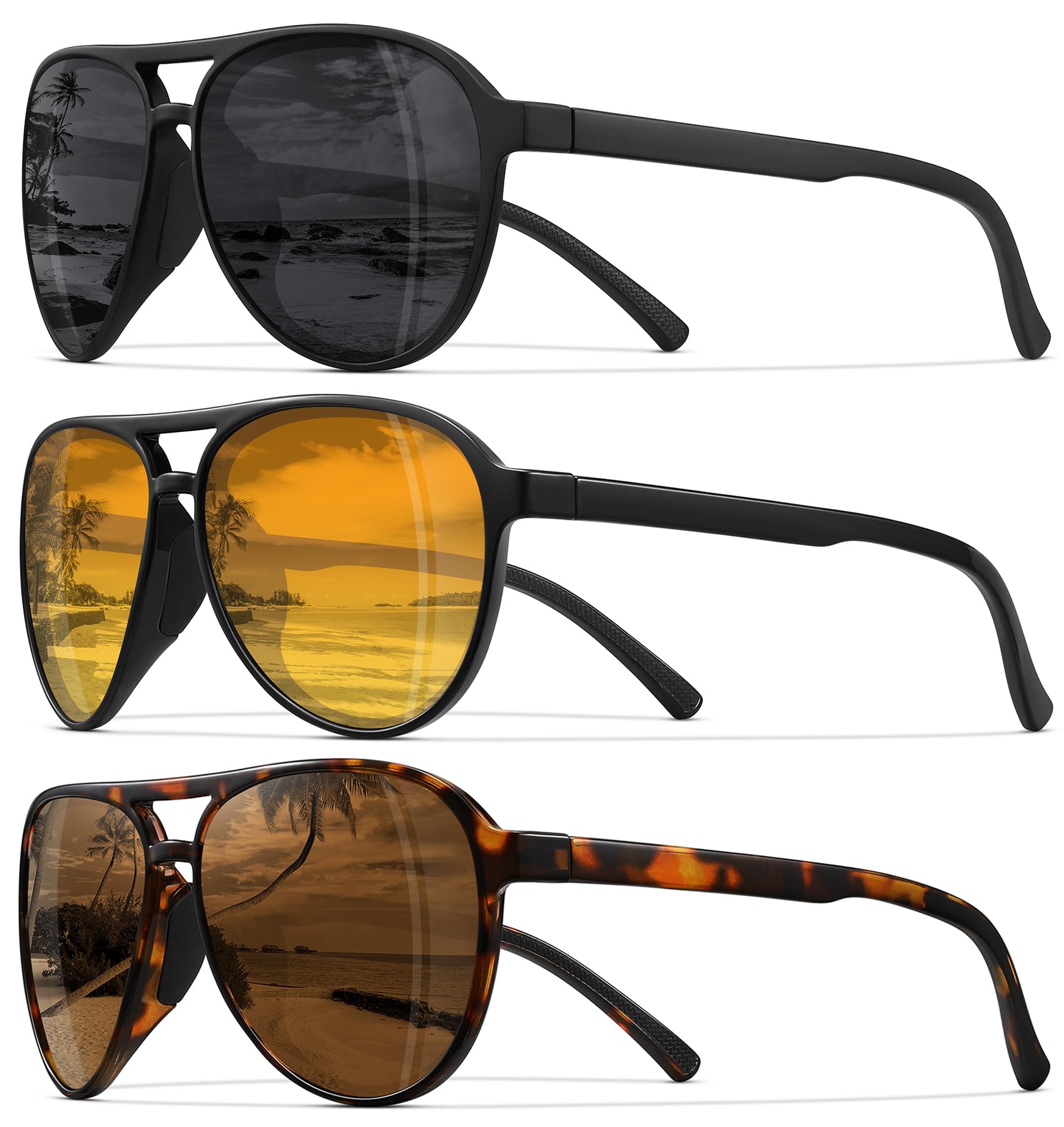 STORYCOAST Polarized Aviator Sunglasses for Men Women Classic Retro Aviators Sports Driving Running Sun Glasses