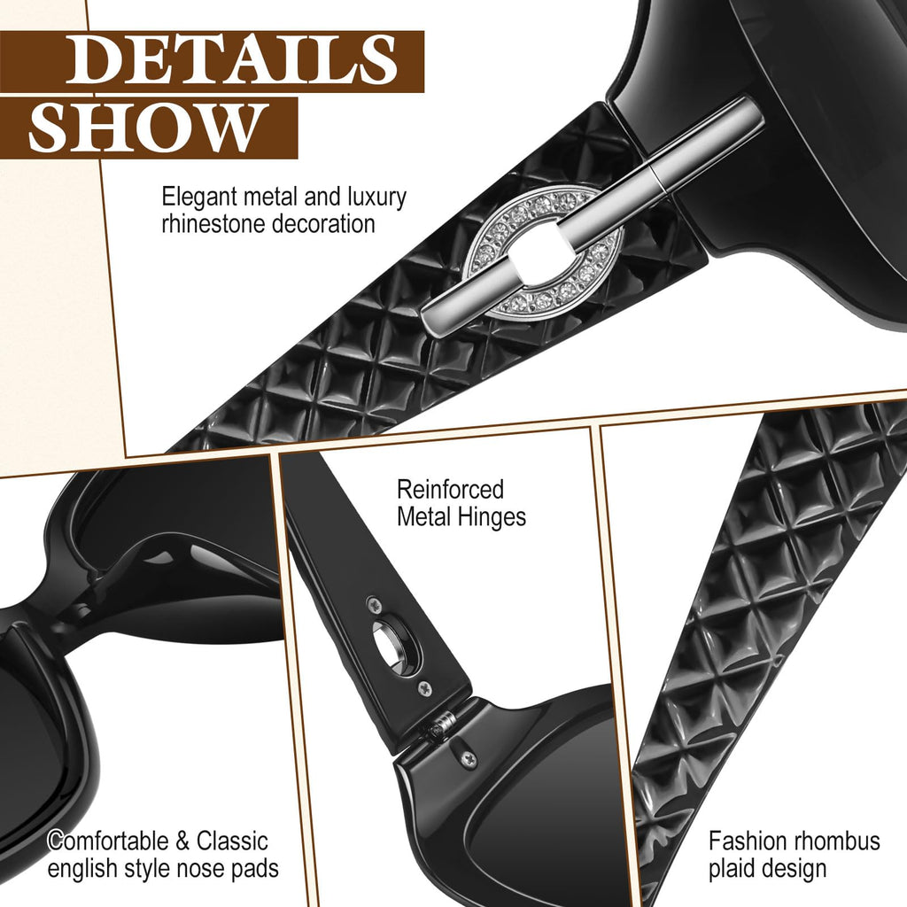 Sunier Sunglasses Womens Polarized Trendy Oversized Sun Glasses Fashion Ladies Shades 100% UV400 Protection S85