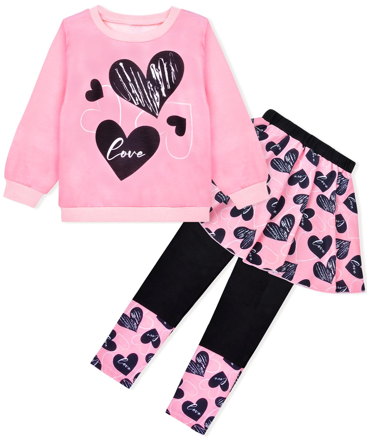 Toddler Kid Girl Clothing Set Outfit Long Sleeve Top, Unicorn Print Pantskirts Fall Winter Outfit Set