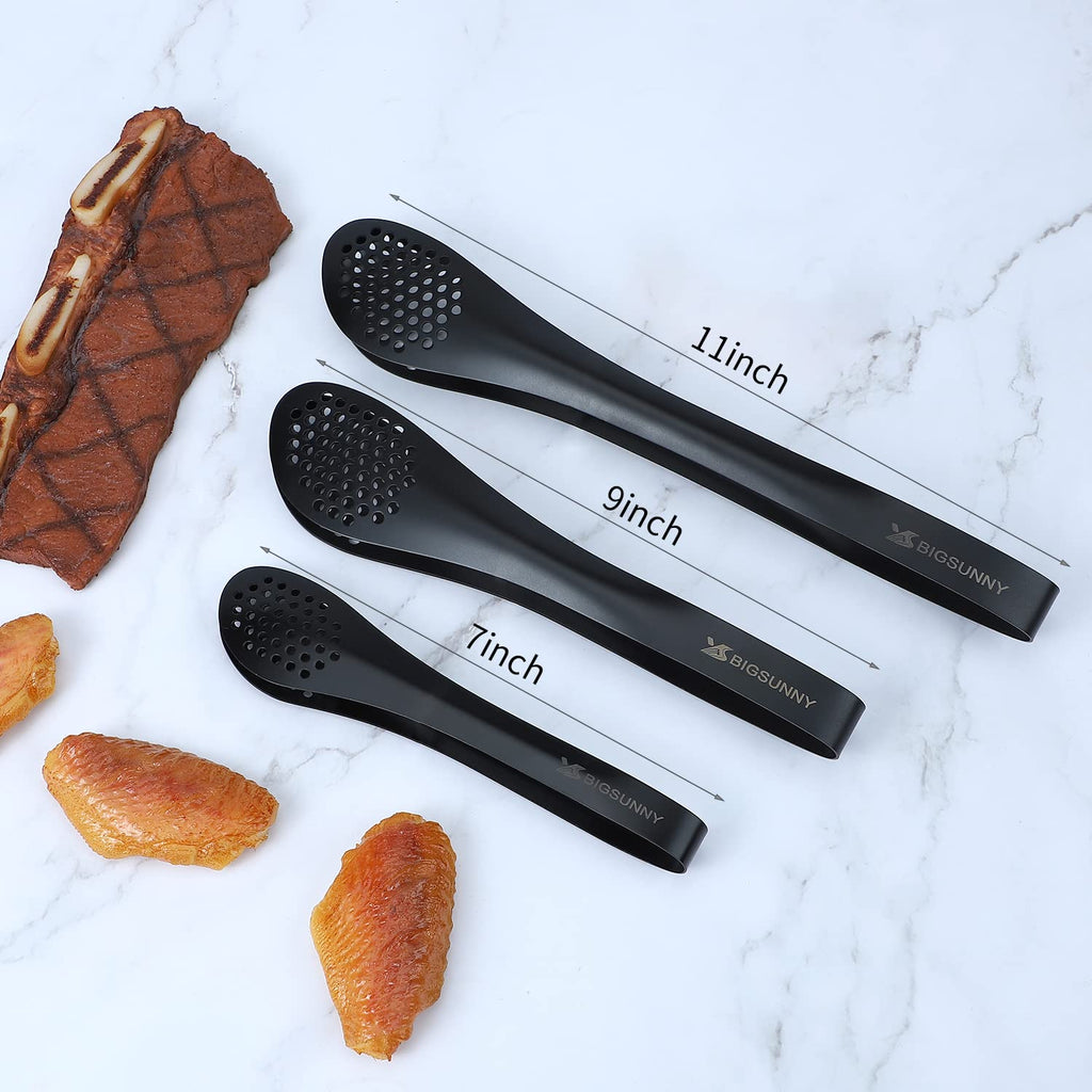 MSY BIGSUNNY 9 inch Buffet Tongs, Set of 2 Stainless Steel Food Serving Tongs