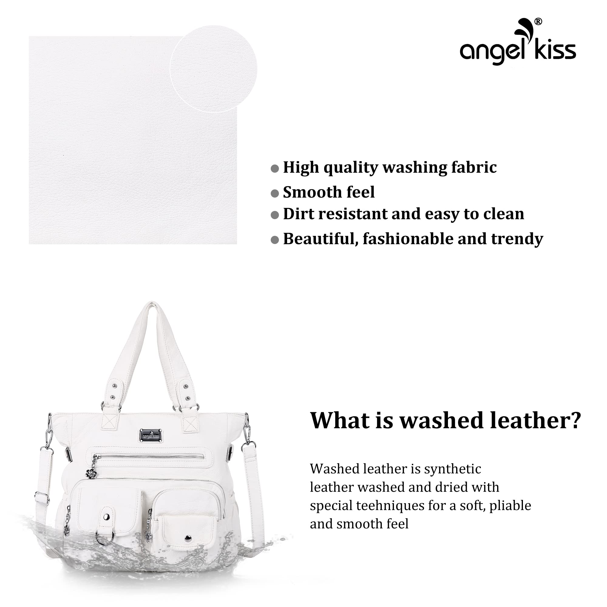 Angelkiss Purses and Handbag for Women Soft Leather Hobo Bags Satchel Shoulder Bags Ladies Tote Crossbody Bag