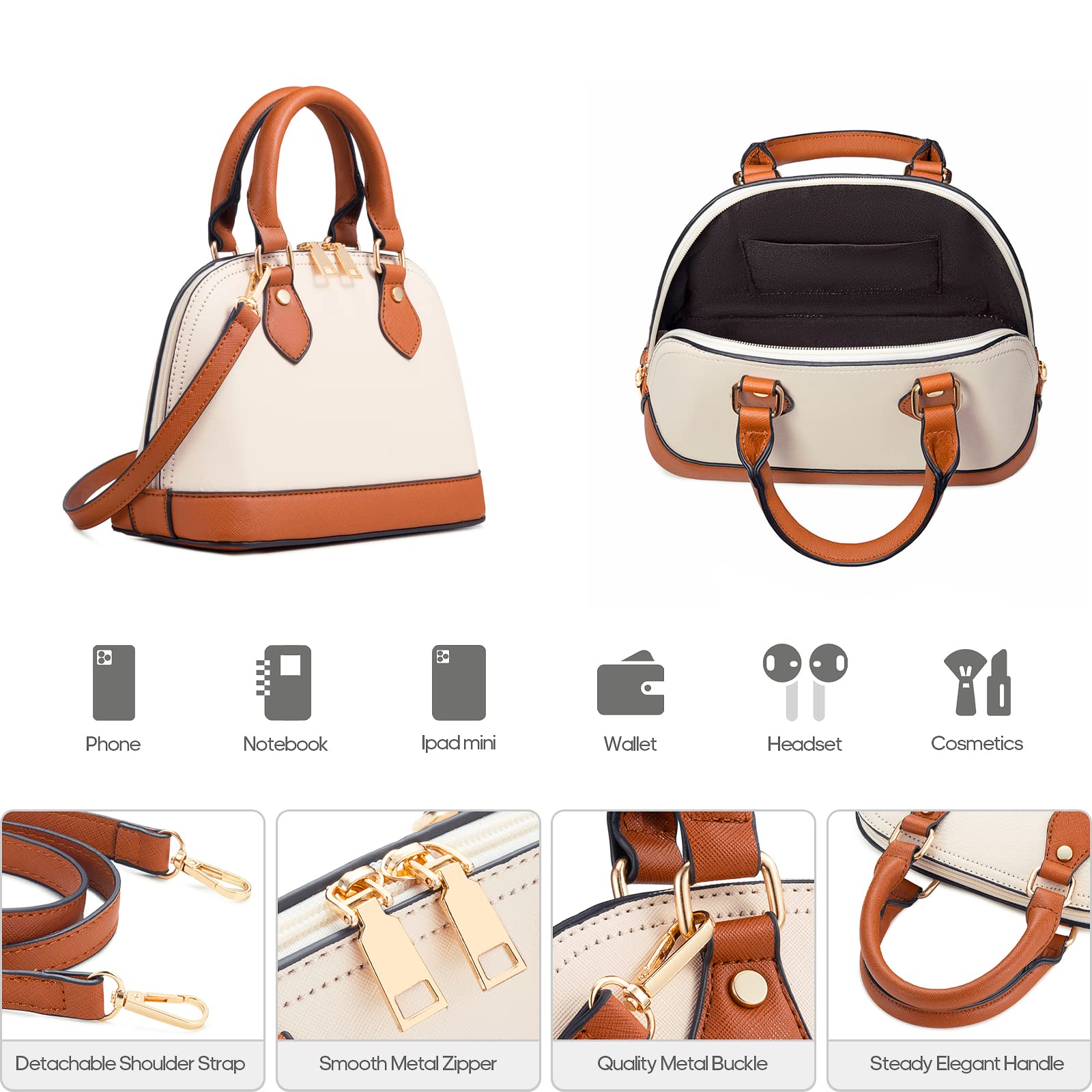 4PCS Women Fashion Handbags Purses Wallet Shoulder Bags Casual Tote Bag Crossbody Bags, Handbag Set Gift for Ladies Girls
