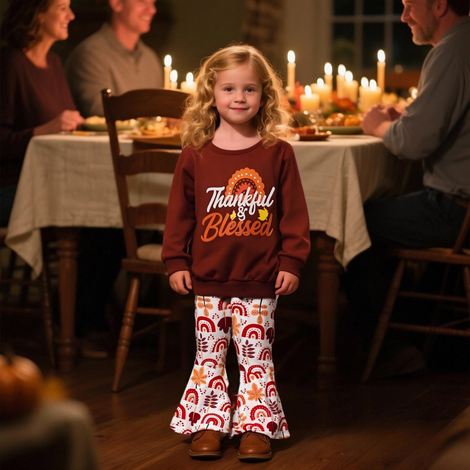 3-9 T Kids Toddler Girl Clothes Letter Print Sweatshirt Flared Pants 2Pc Outfits Set