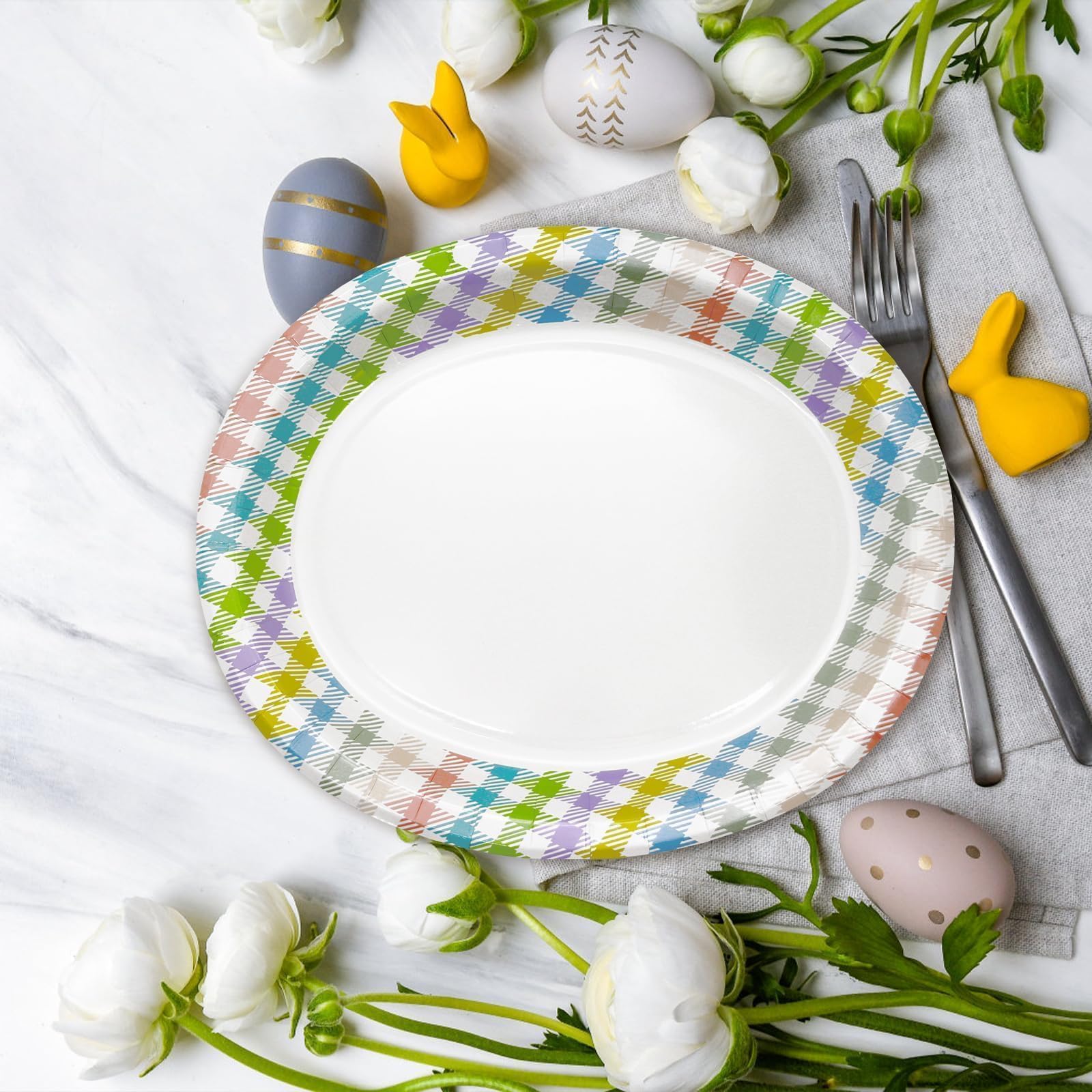 50 Pack Oval Thanksgiving Plates 12 x 10 Inch Thanksgiving Paper Plates Heavy Duty - Large Disposable Dinner Platters,Turkey Pumpkin Autumn Fall Harvest Thanksgiving Party Decor